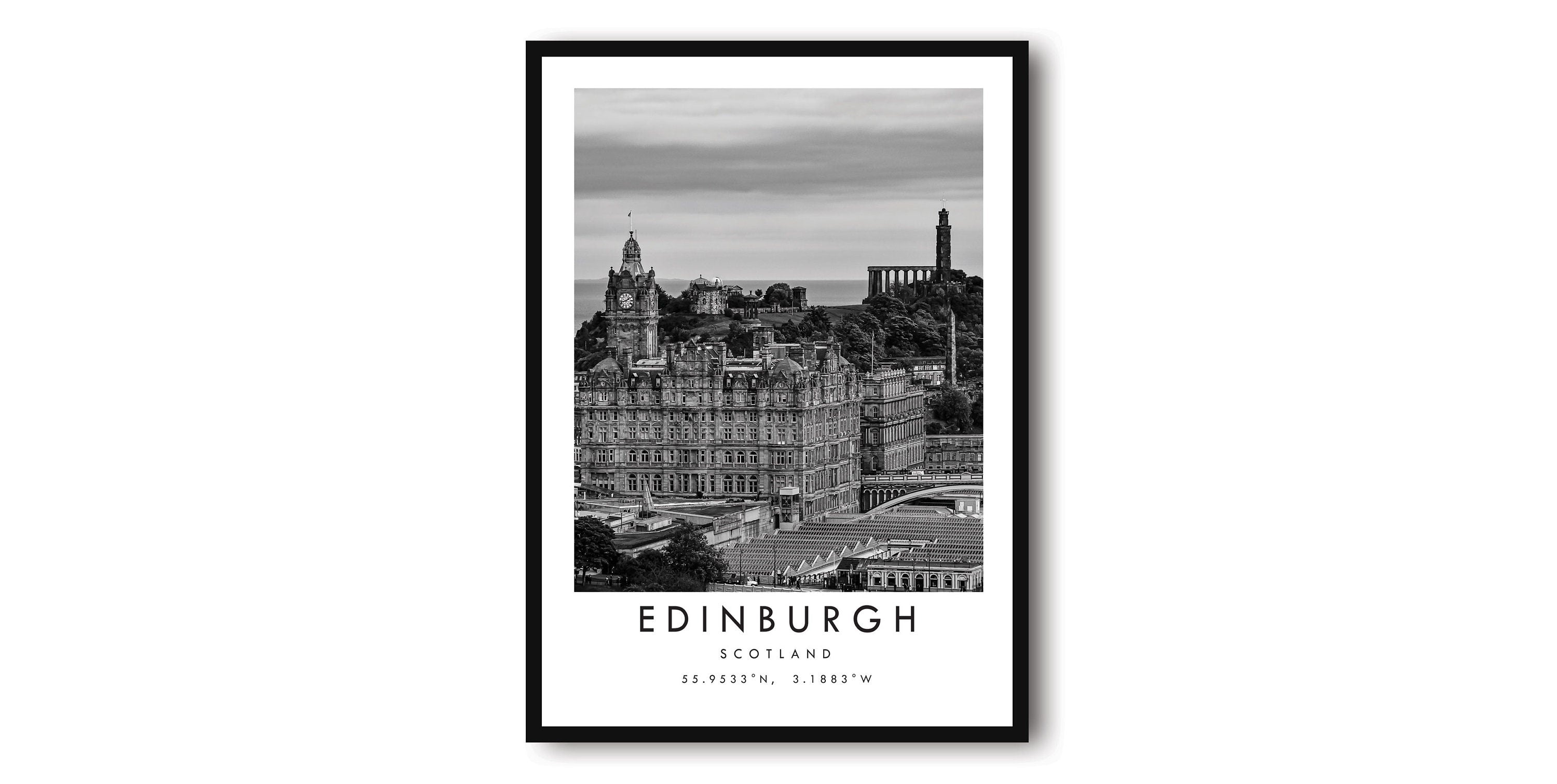 Edinburgh Travel Print, Edinburgh Poster, Unique Wall Art, Black and White Wall Art, Popular Print, Gallery Wall Print A1/A2/A3/A4/A5