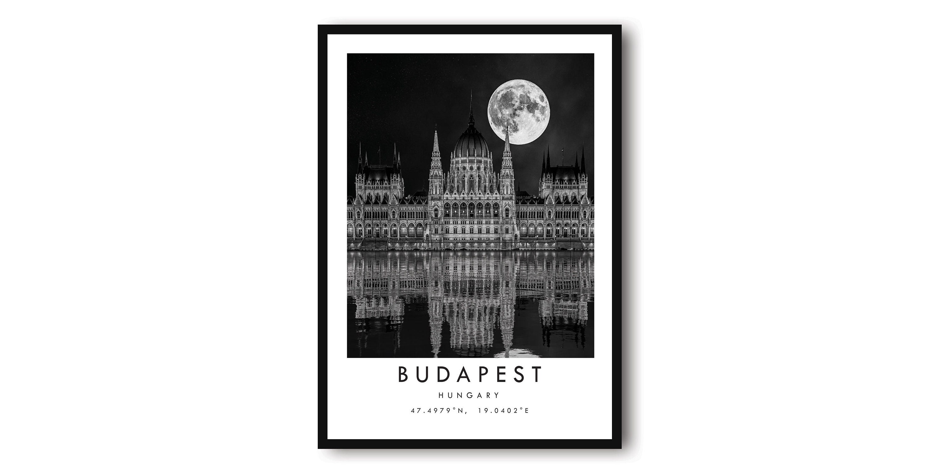 Budapest Travel Print, Budapest Poster, Unique Wallart Decor, Black and White Home Decor, Hungary Minimalist Wallart A1/A2/A3/A4/A5