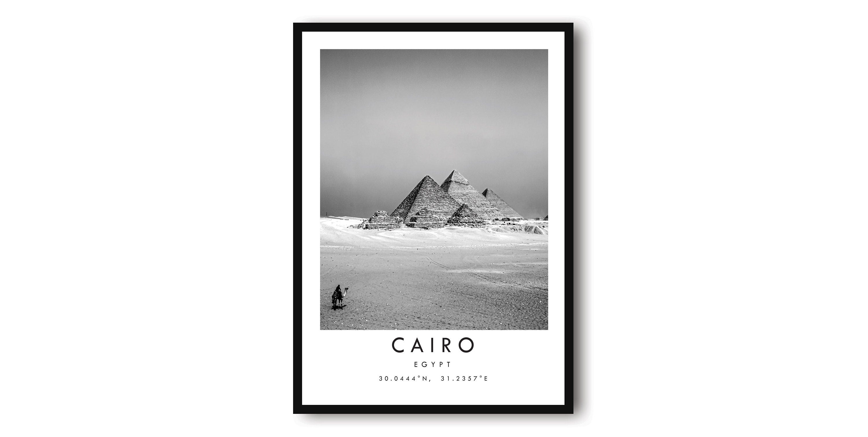 Cairo Travel Print, Black and White Travel Print, Cairo Egypt Pyramids, Minimalist Travel Posters, Popular Print, Popular Gift