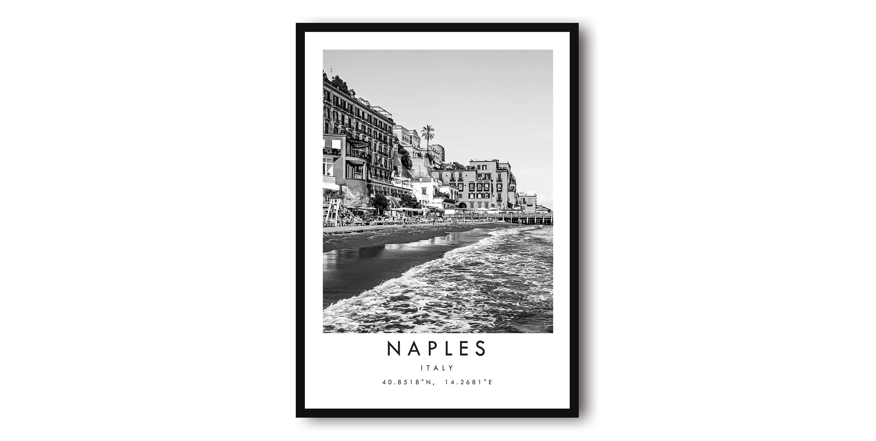 Naples Travel Print, Naples Poster, Unique Wallart Decor, Black and White Home Decor, Italy Naples Popular Print A1/A2/A3/A4/A5