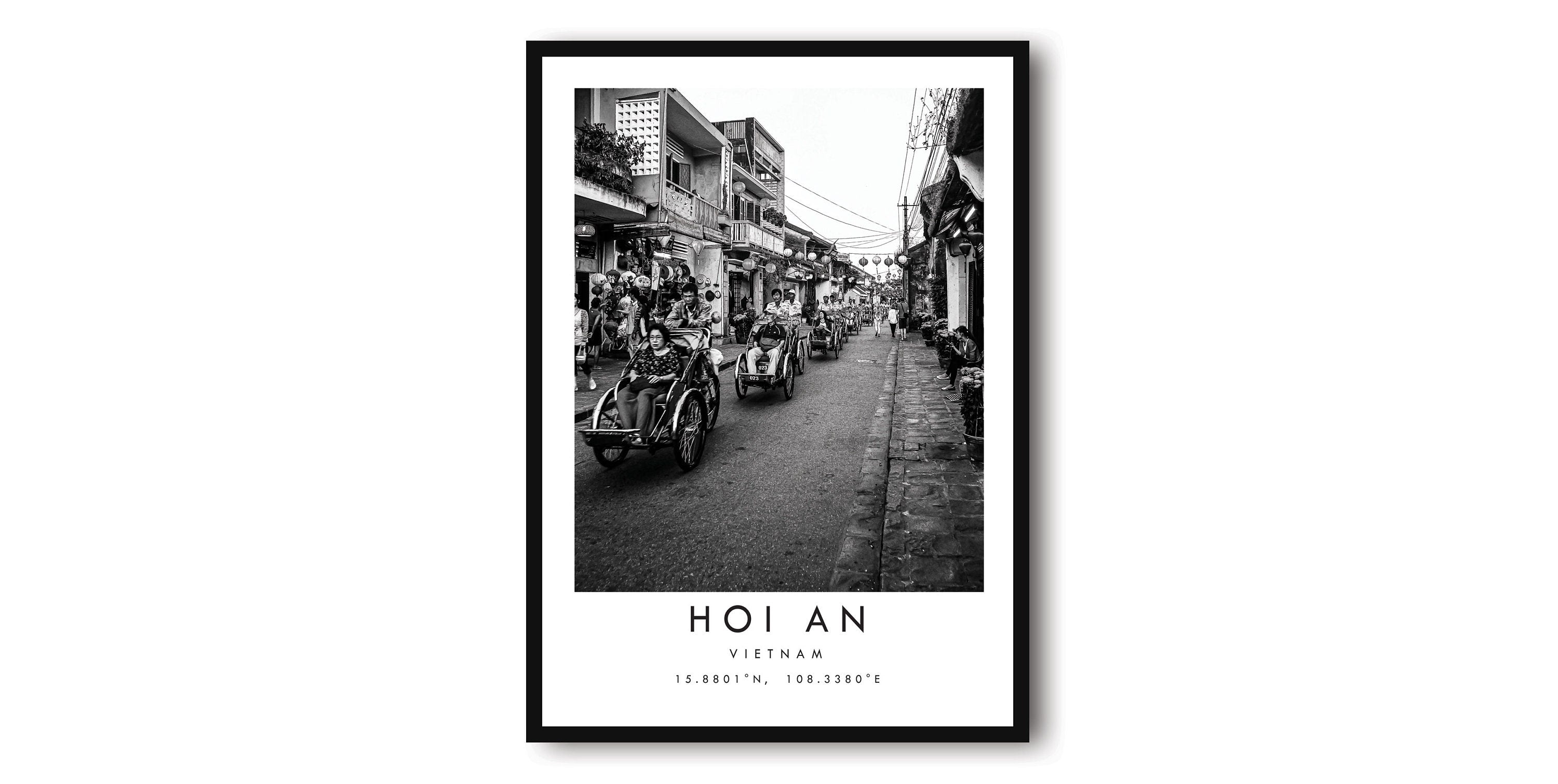 Hoi An Travel Print, Black and White Travel Print, Hoi An Vietnam Print, Minimalist Travel Posters,Art Popular Print, Popular Gift