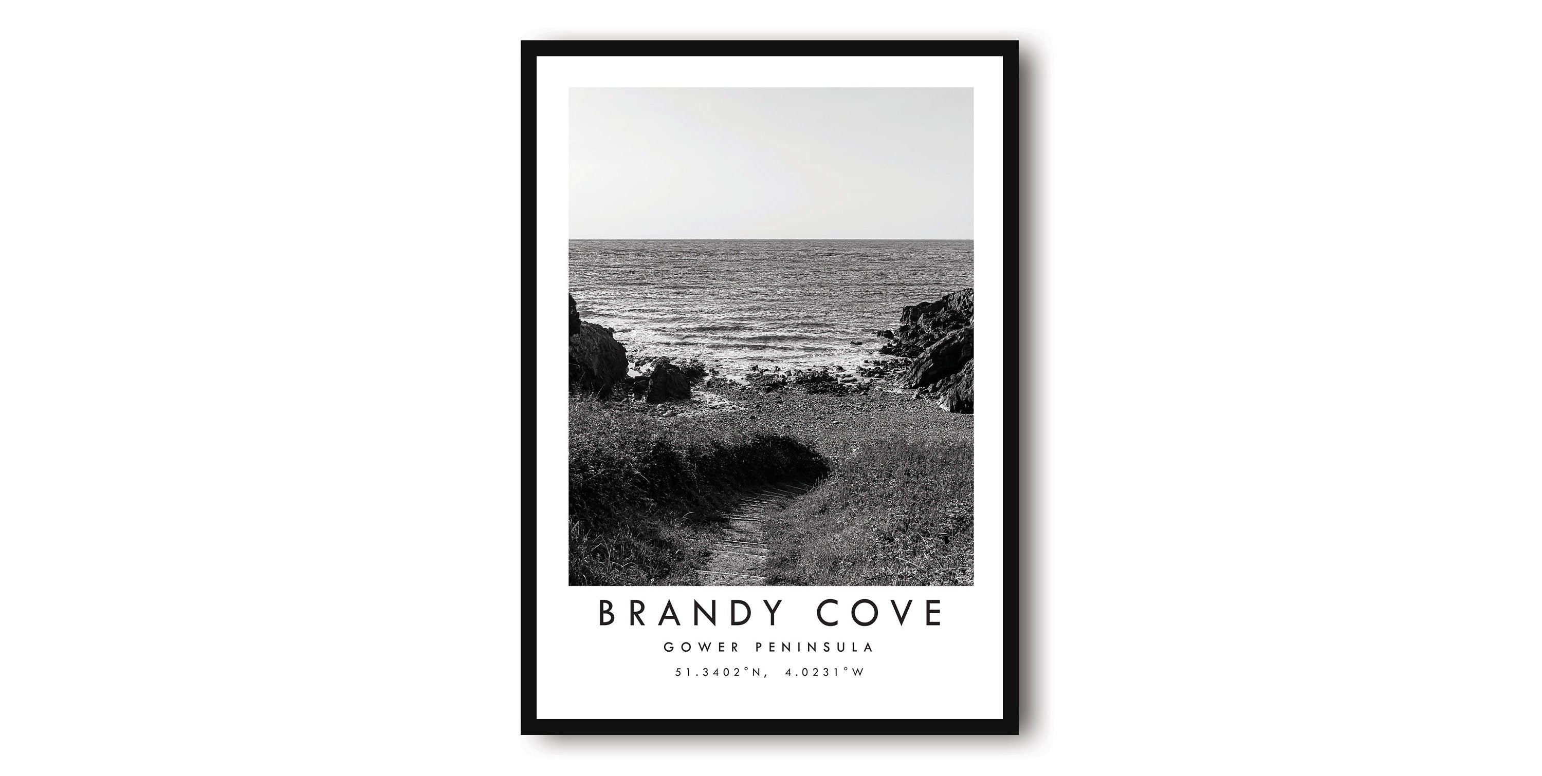 Brandy Cove Travel Print, Gower Wall Art Minimalist, Photography, Prints of Gower Peninsula Popular Print A1/A2/A3/A4/A5