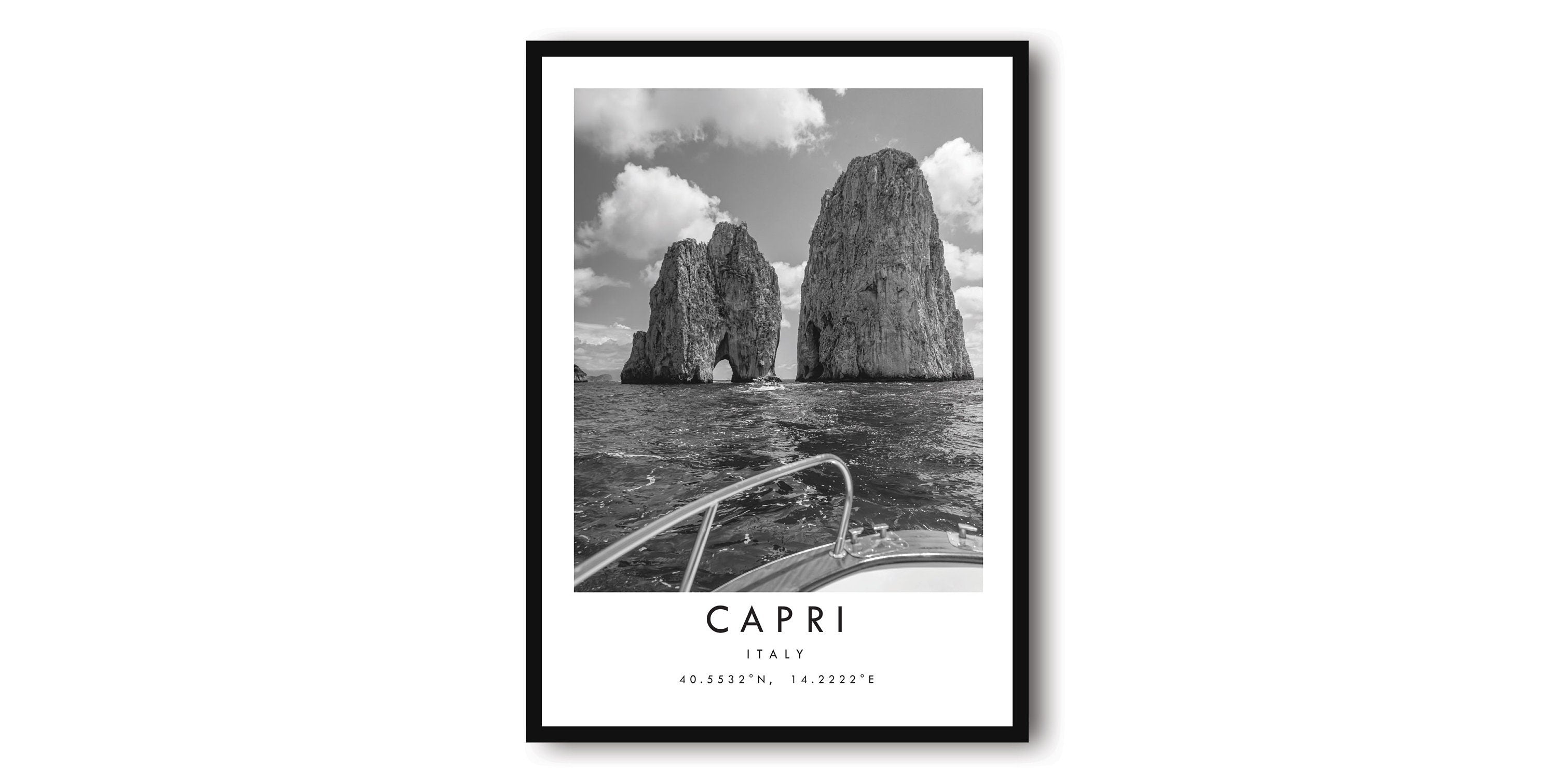 Capri Travel Print, Italy poster Poster, Black and White Print, Unique Wall Art, Minimalist Home Decor, City A1/A2/A3/A4/A5