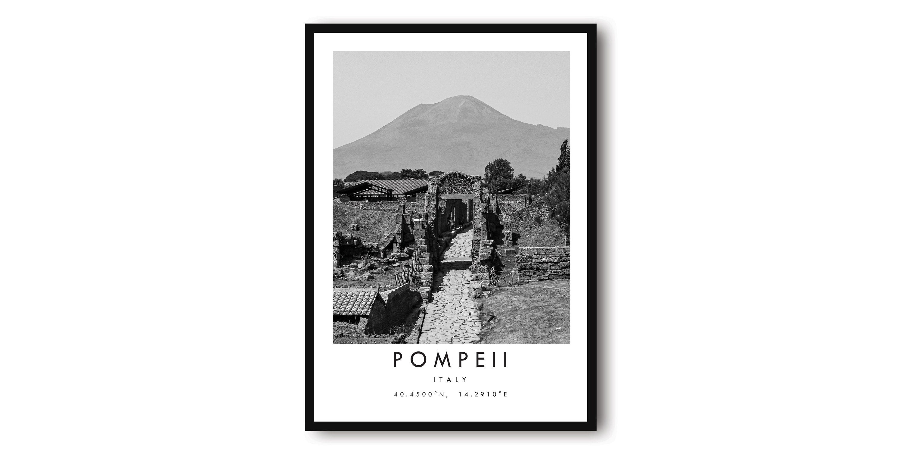 Pompeii Travel Print, Pompeii Poster, Unique Wallart Decor, Black and White Home Decor, Italy Pompeii Popular Print A1/A2/A3/A4/A5