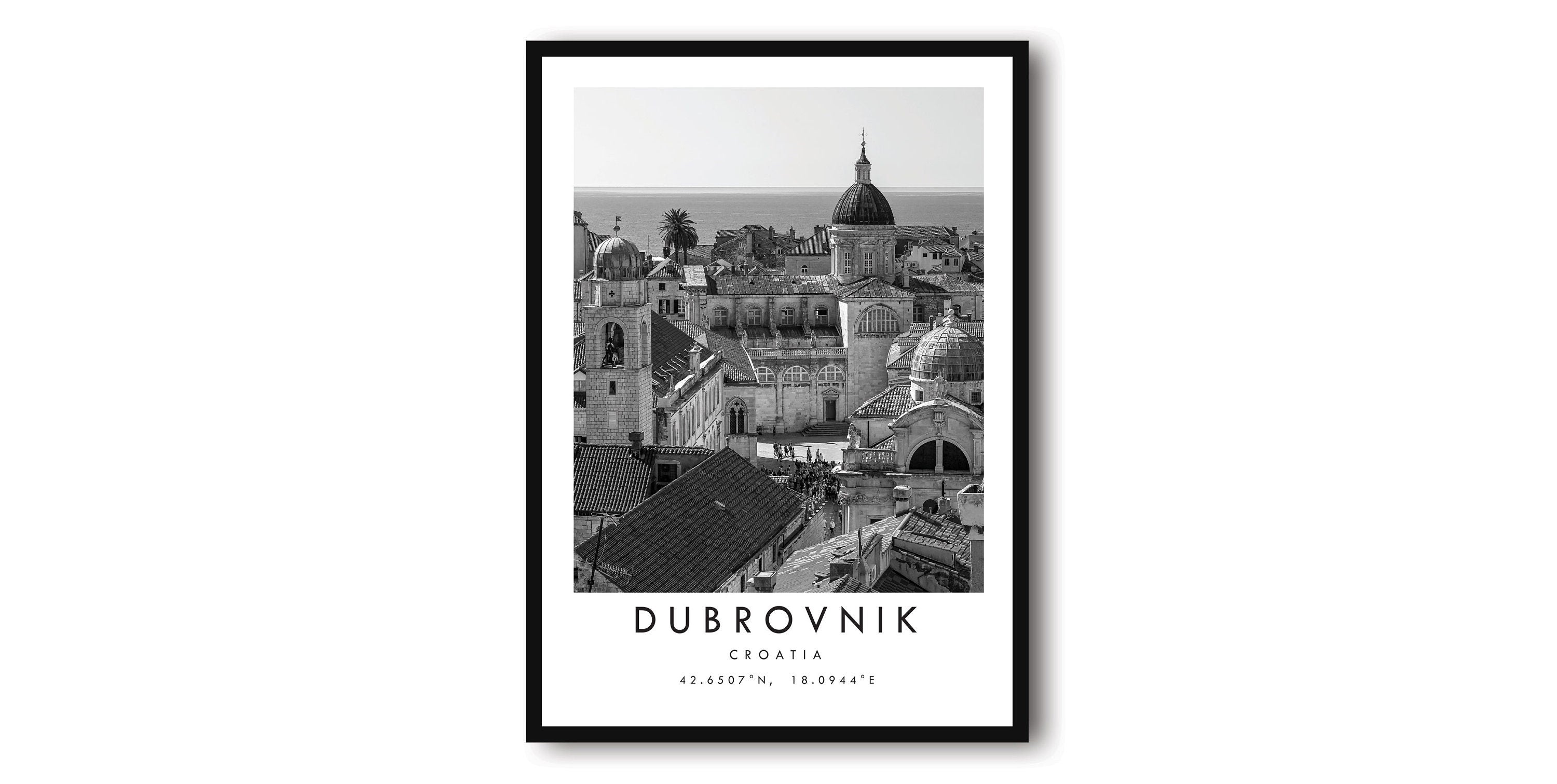 Dubrovnik Travel Print, Dubrovnik Poster, Gallery Wall, Black and White Home Decor, Croatia Dubrovnik, Popular Gift, Croatia Art