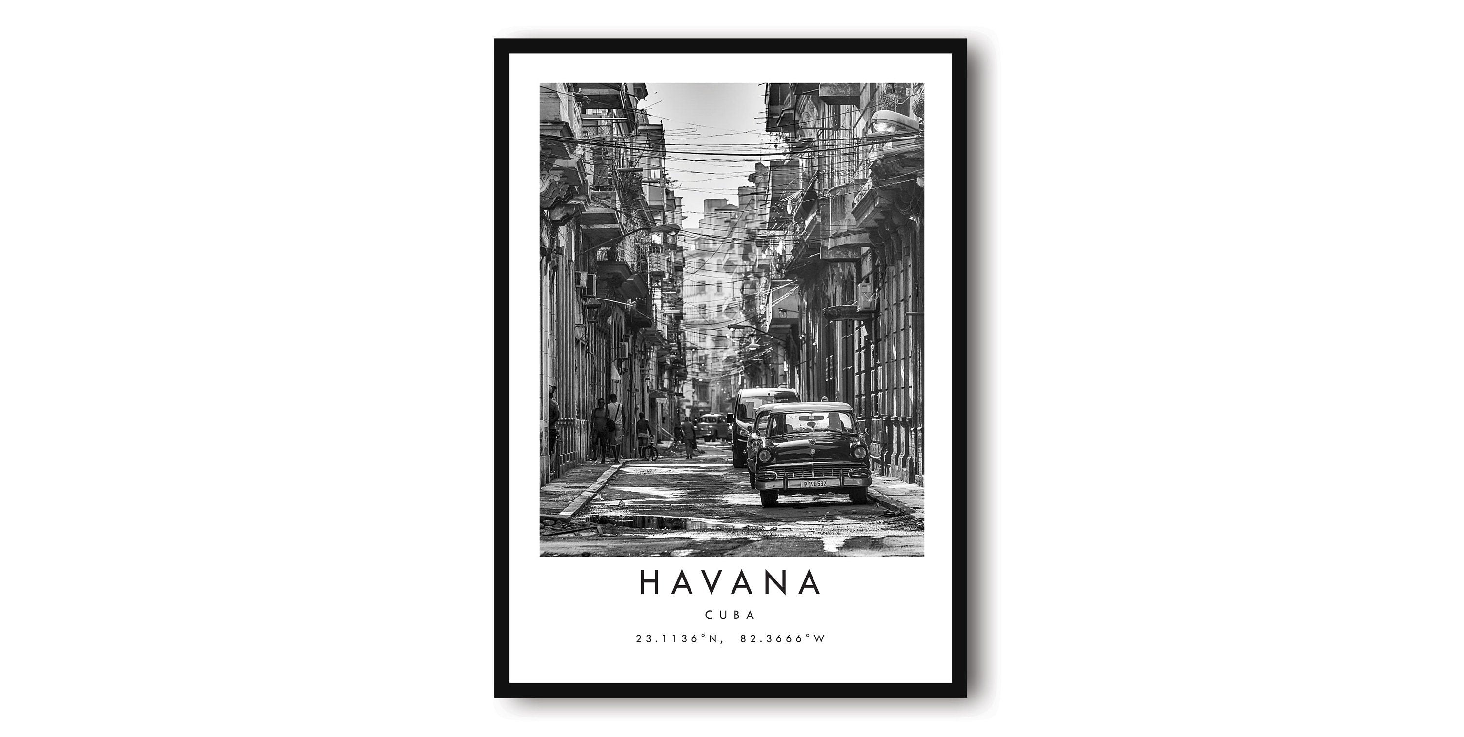 Havana Travel Print, Cuba Poster, Gallery Wall, Black and White Home Decor, Havana Cuba, Popular Gift, Cuba Art A1/A2/A3/A4/A5
