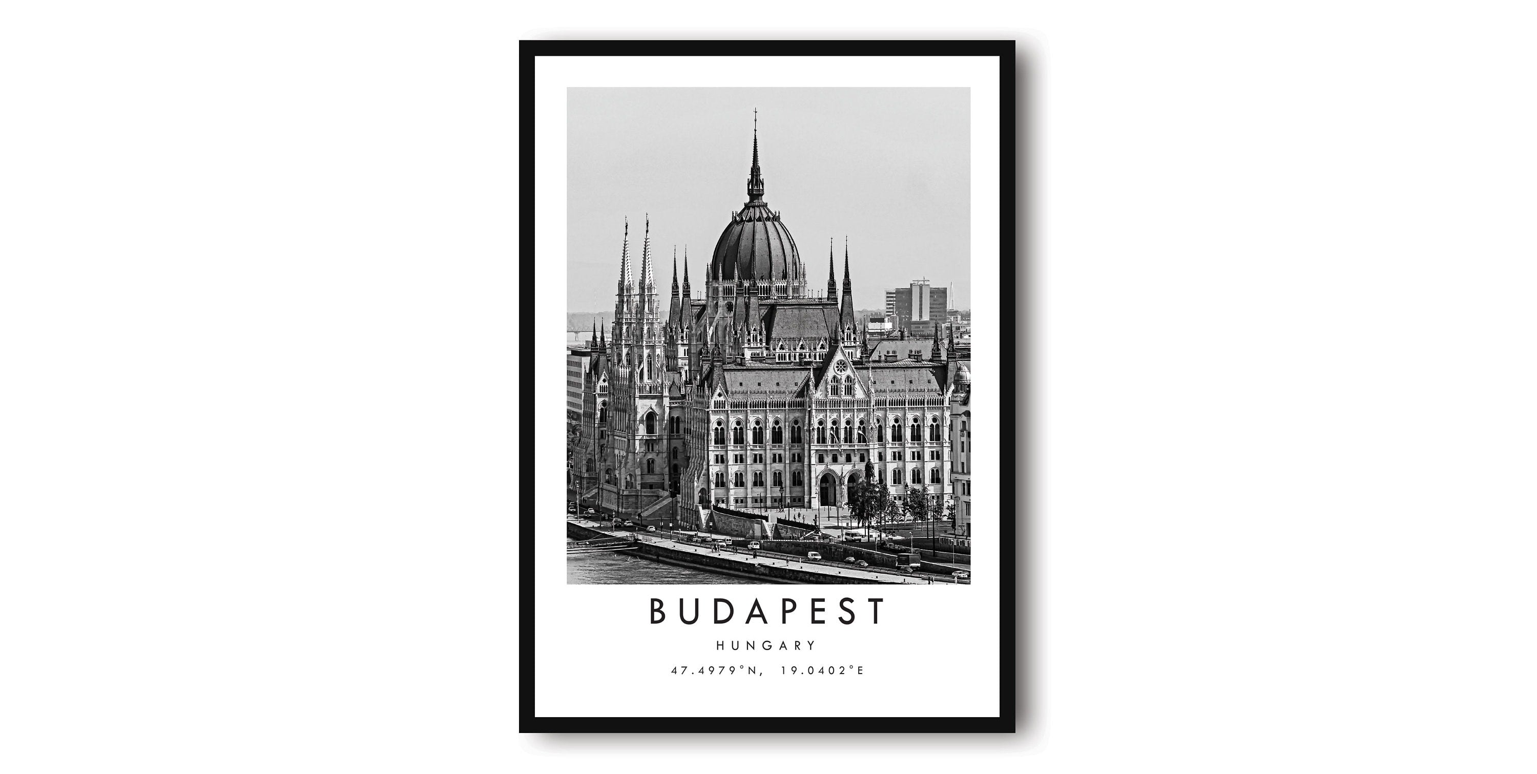 Budapest Travel Print, Budapest Poster, Unique Wallart Decor, Black and White Home Decor, Hungary Minimalist Wallart A1/A2/A3/A4/A5