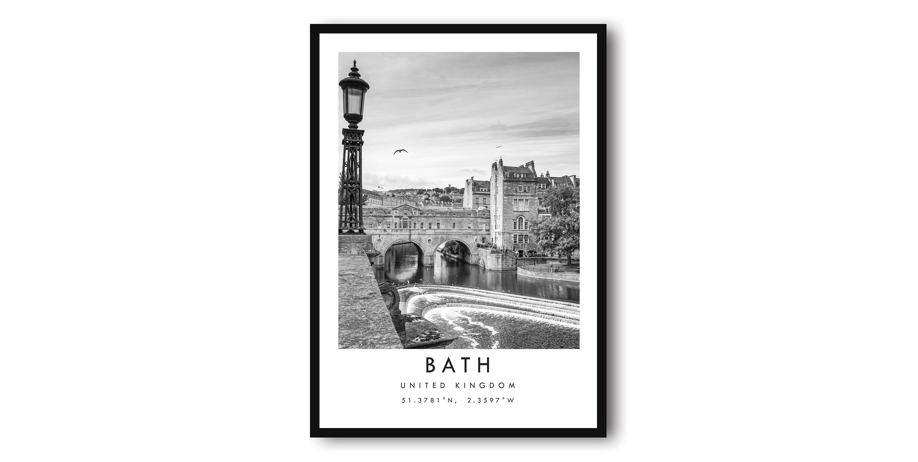 Bath Travel Print, Bath Poster, Unique Wallart Decor, Black and White print, Home Decor, England Bath, Popular Print A1/A2/A3/A4/A5