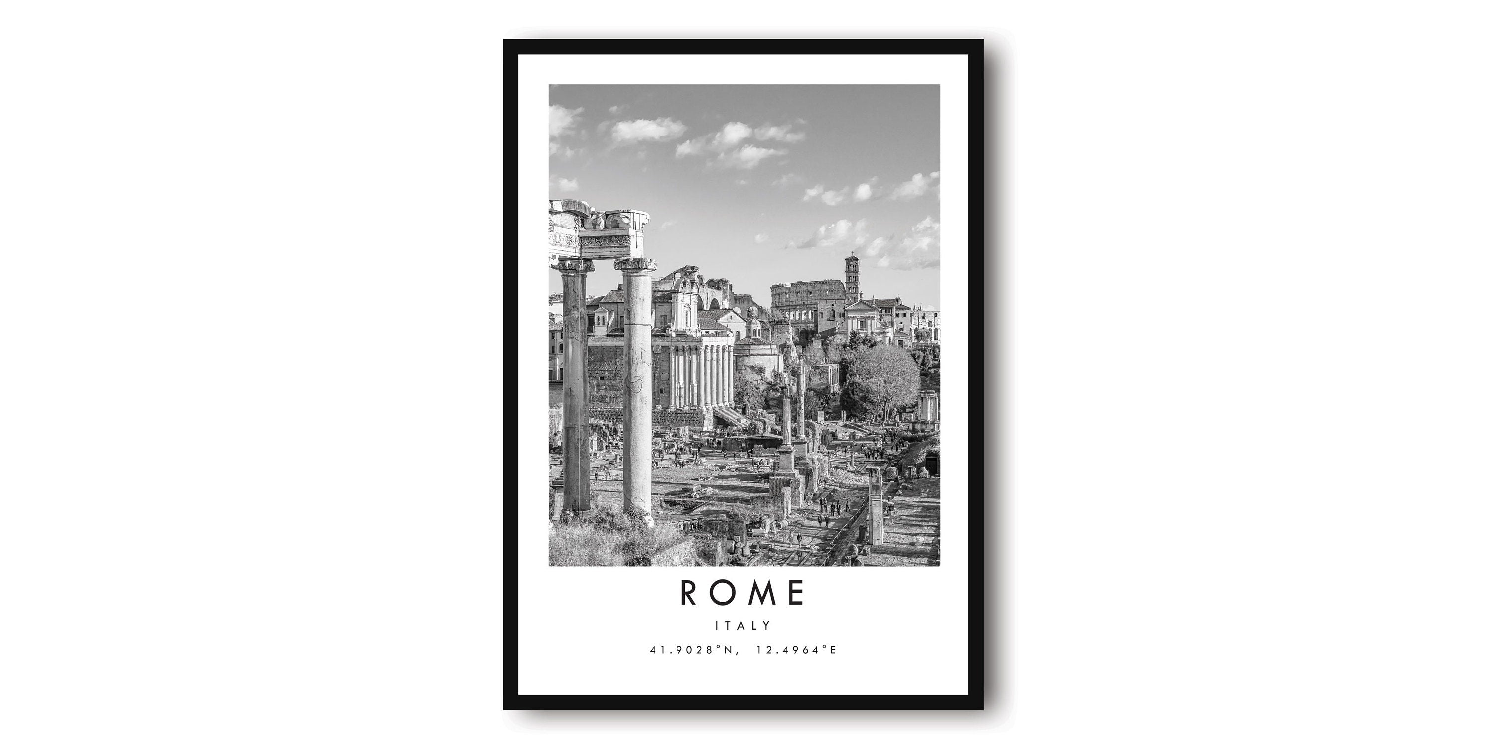 Rome Travel Print, Italy Poster, Black and White Print, Unique Wall Art, Minimalist Home Decor, City A1/A2/A3/A4/A5