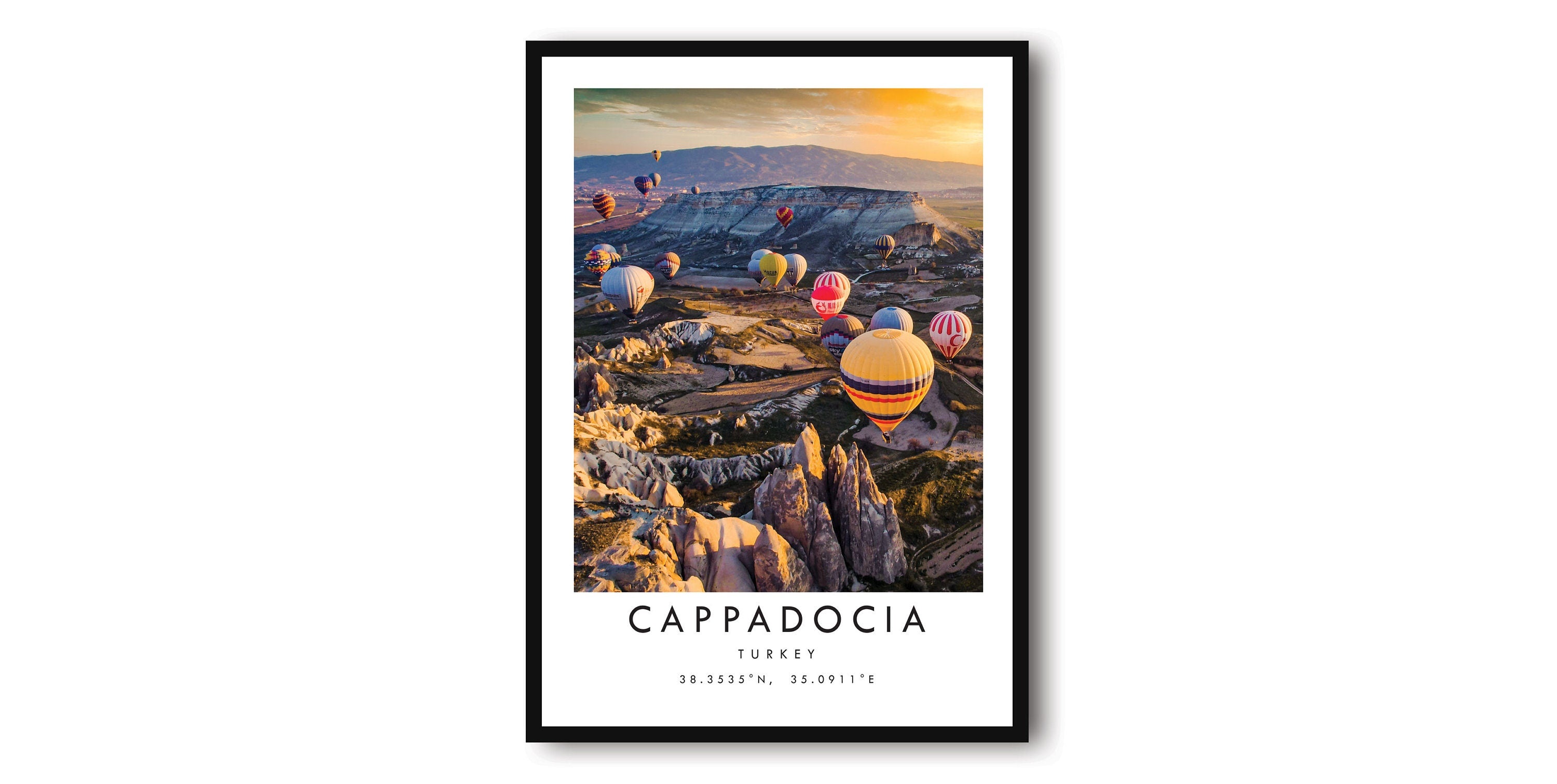 Cappadocia Travel Print, Turkey Poster, Black and White Print, Unique Wall Art, Minimalist Home Decor, City A1/A2/A3/A4/A5