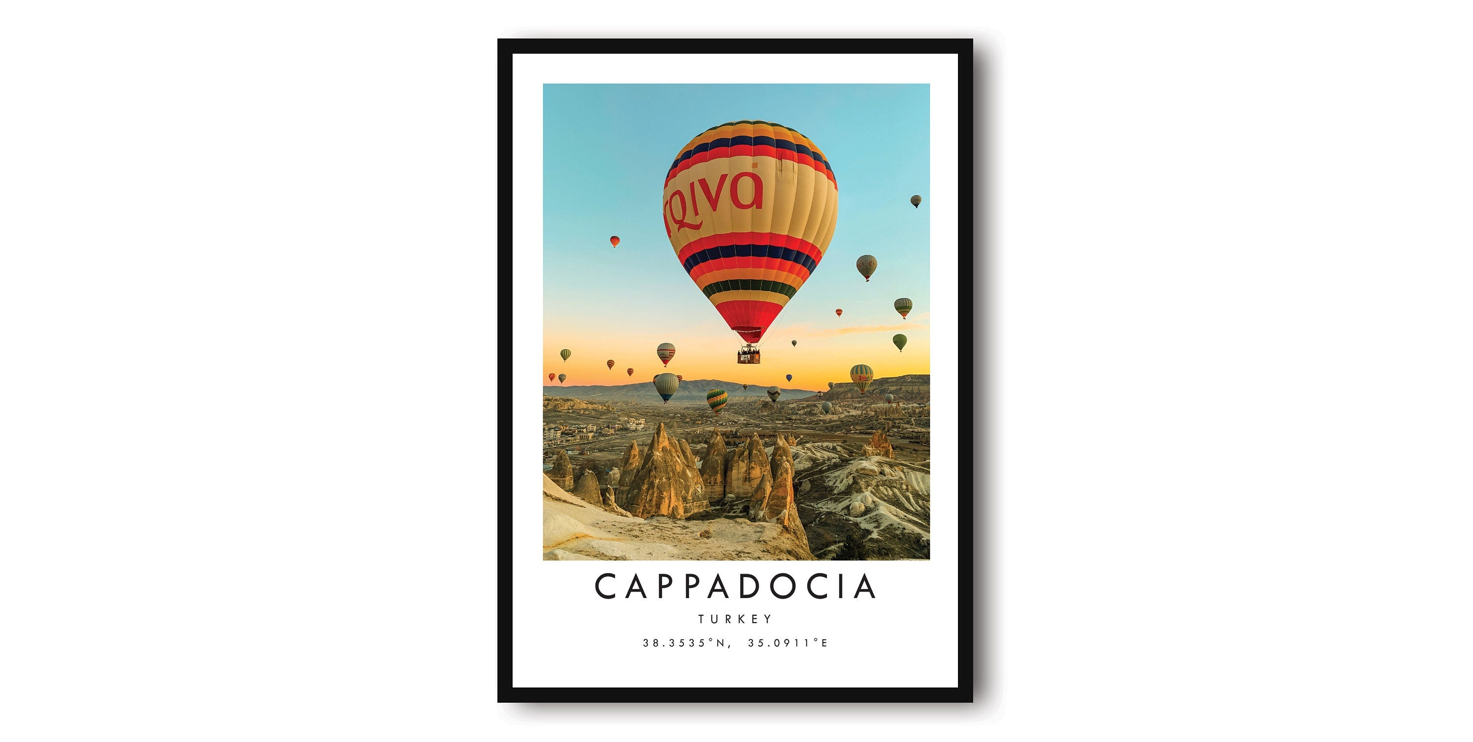 Cappadocia Travel Print, Turkey Poster, Black and White Print, Unique Wall Art, Minimalist Home Decor, City A1/A2/A3/A4/A5