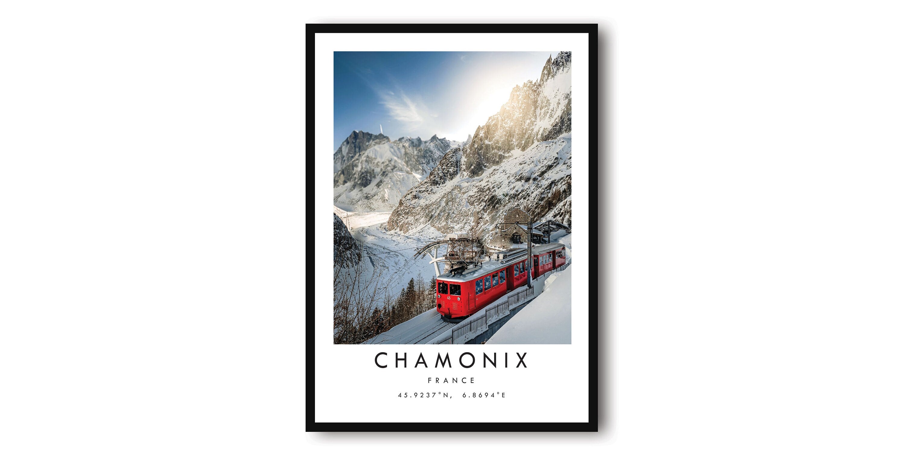 Chamonix Travel Print, France Poster, Black and White Print, Unique Wall Art, Minimalist Home Decor, City A1/A2/A3/A4/A5