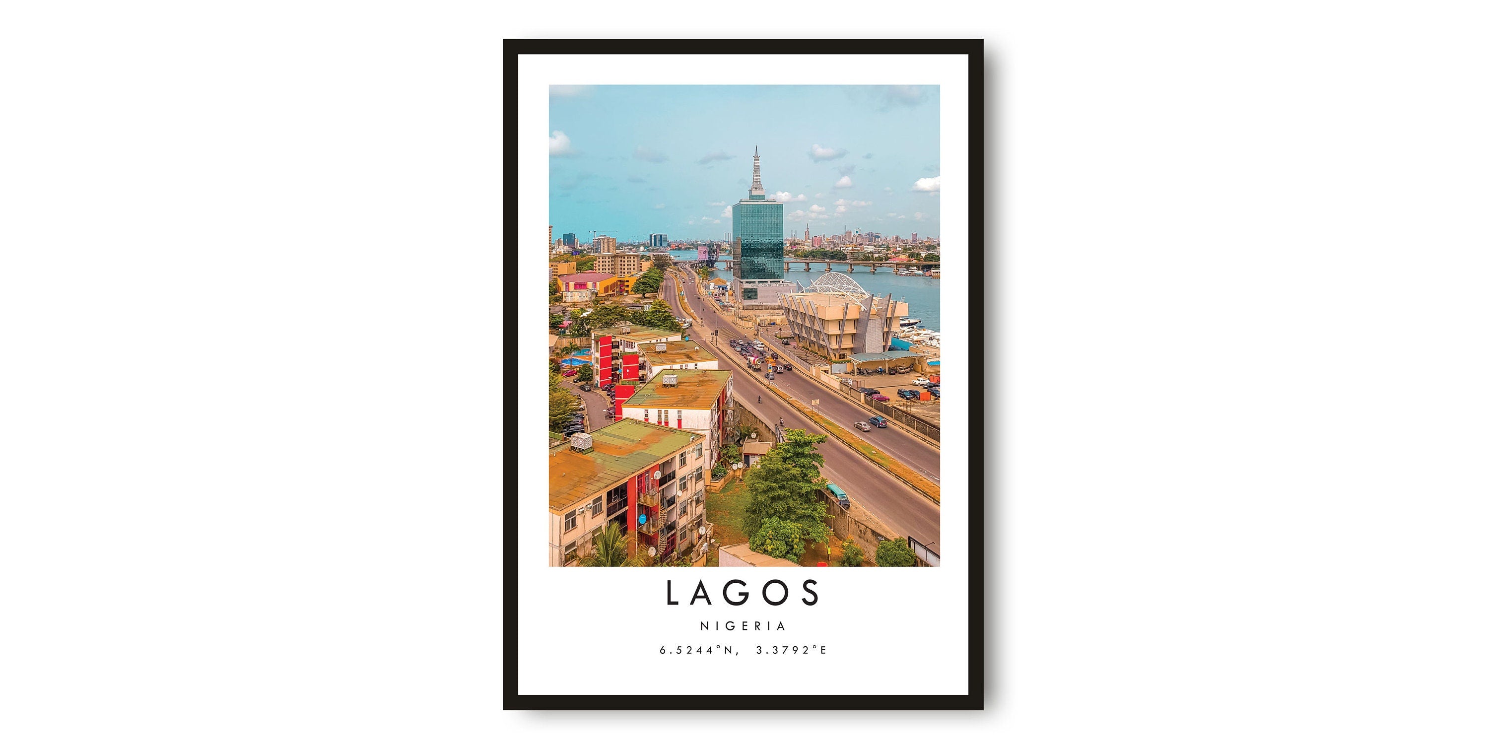 Lagos Travel Print, Nigeria Poster Print, Lagos Wall Art Minimalist, Nigeria Print, Prints of Lagos A1/A2/A3/A4/A5
