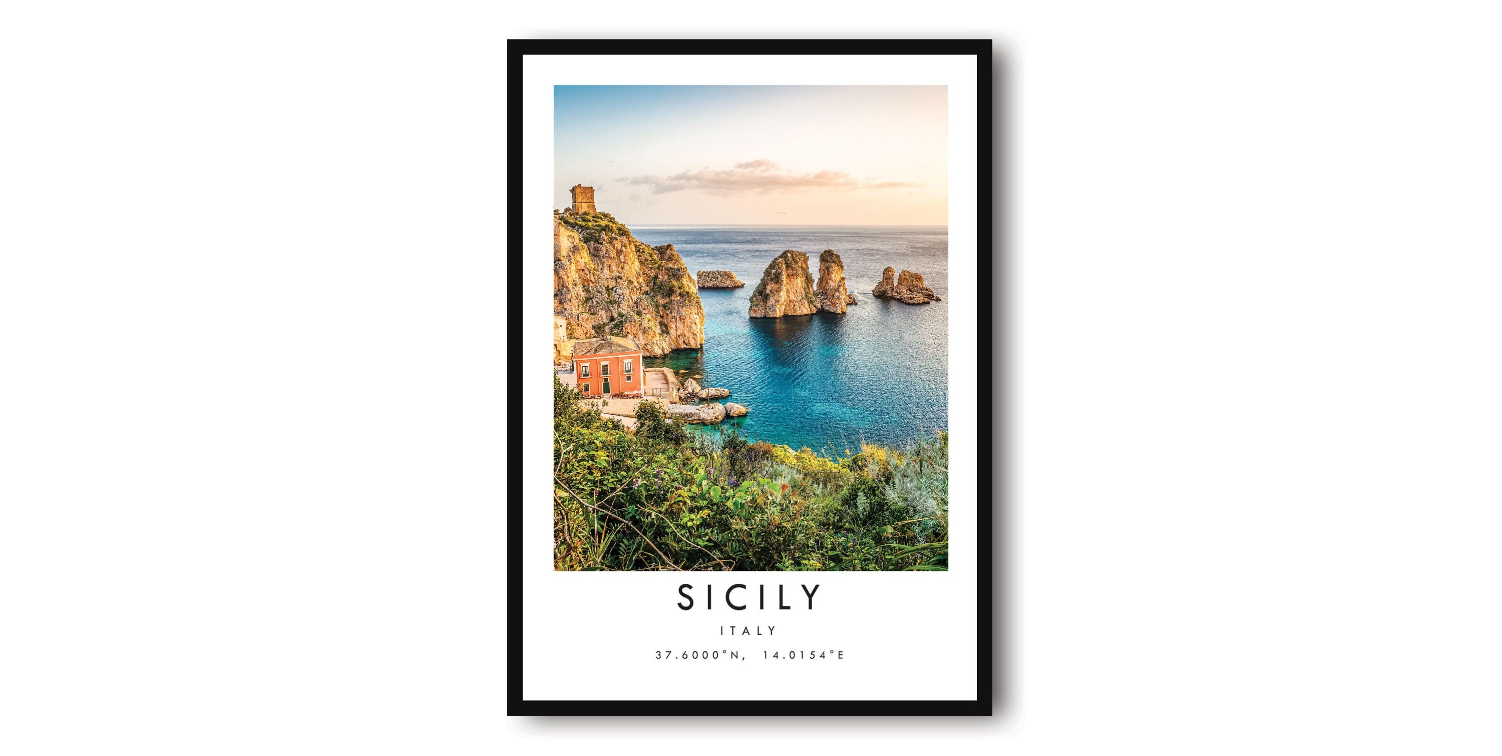 Sicily Travel Print, Italy poster Poster, Colour Print, Unique Wall Art, Minimalist Home Decor, City A1/A2/A3/A4/A5