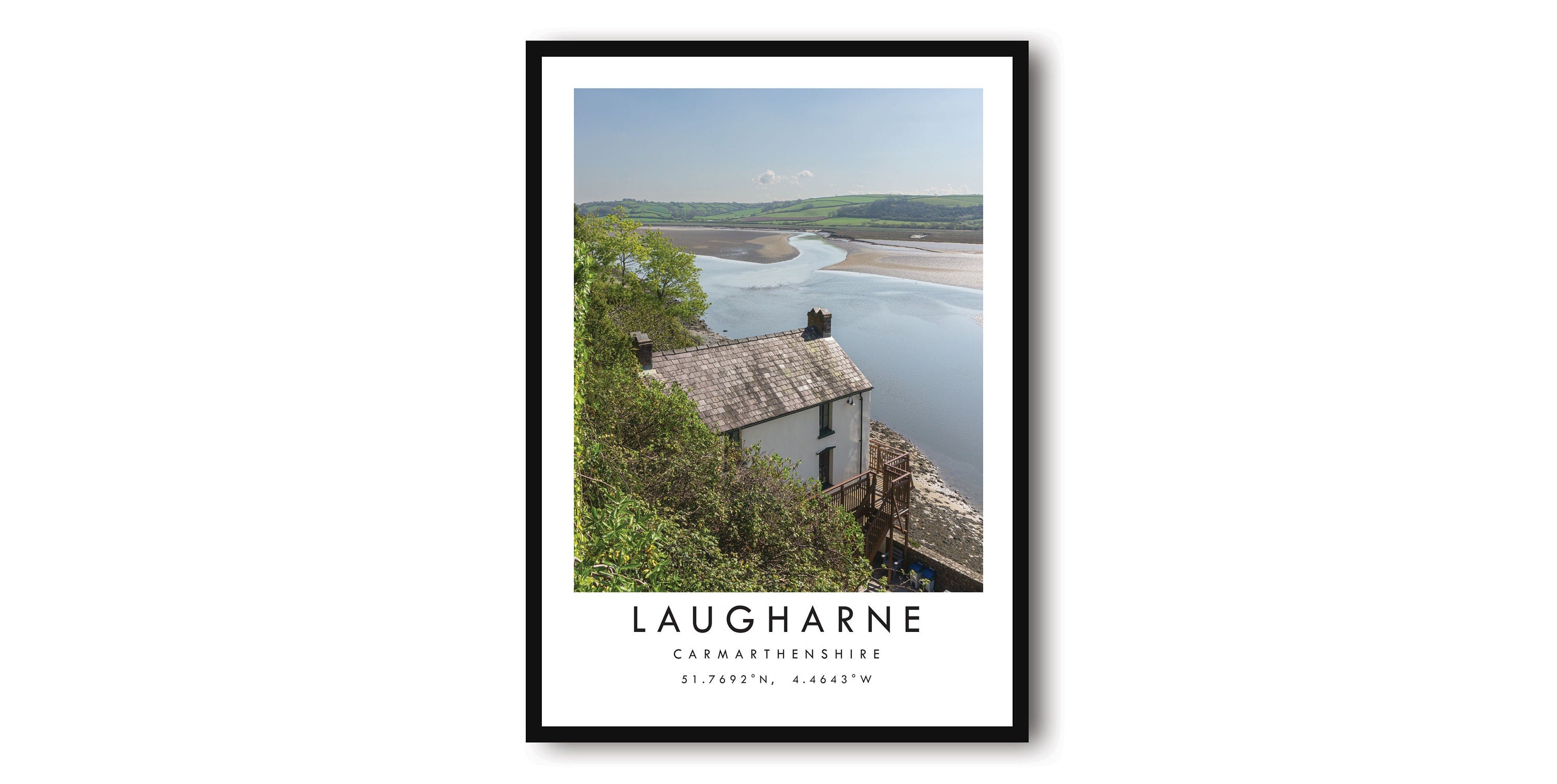 Laugharne Travel Print, Carmarthenshire Poster, Colour Print, Unique Wall Art, Minimalist Home Decor, City A1/A2/A3/A4/A5