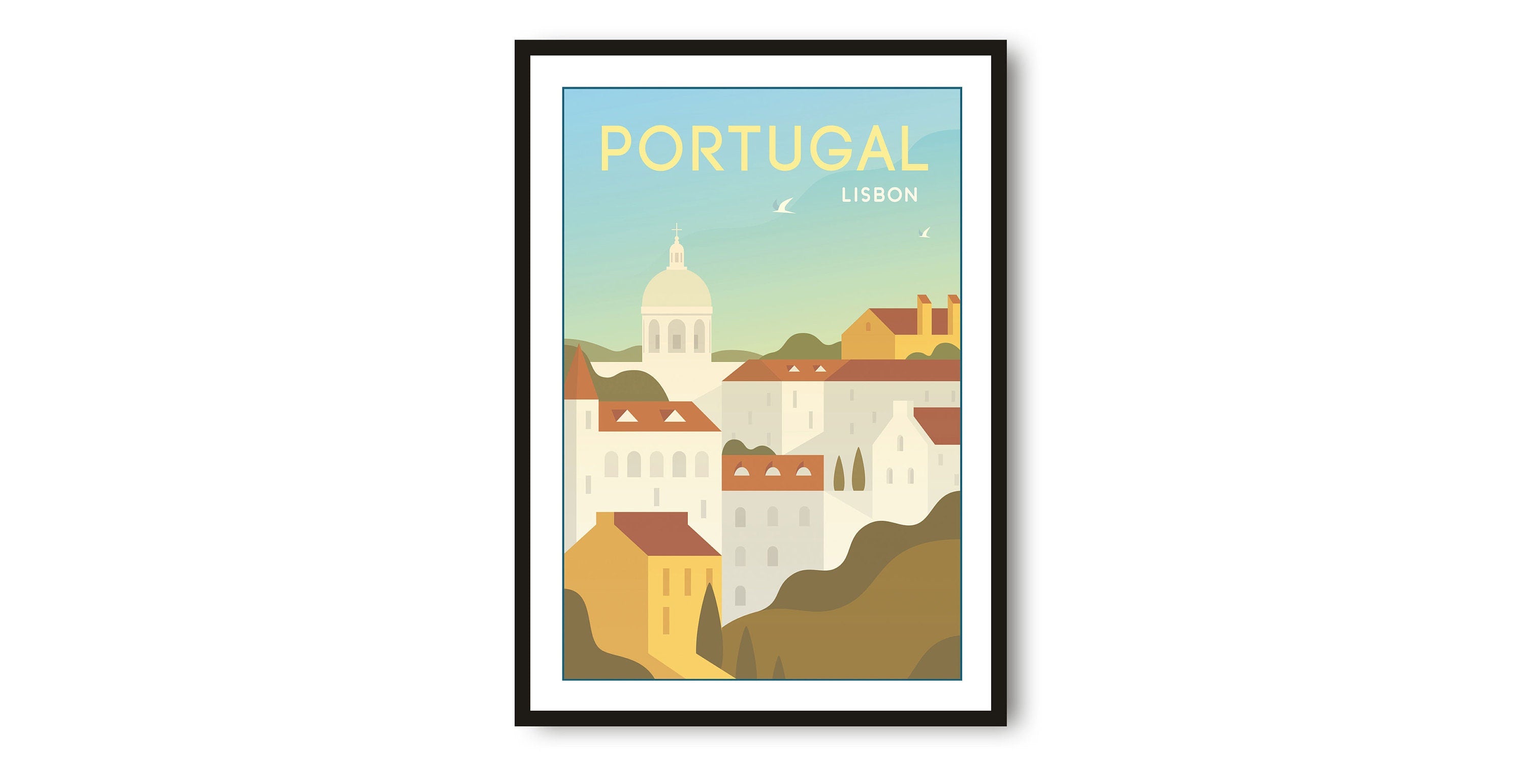 Portugal Travel Poster, Lisbon Poster, Colourful Print, Unique Wall Art, Minimalist Home Décor, City A1/A2/A3/A4/A5