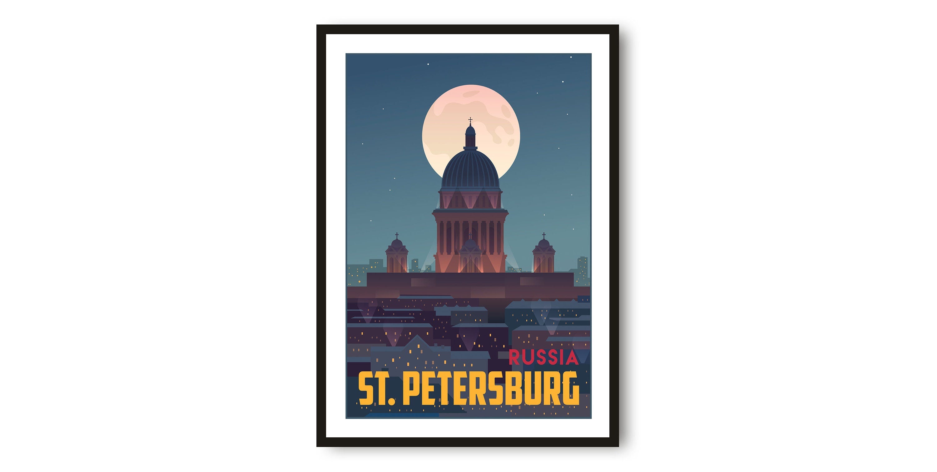 Saint Petersburg Travel Poster, Russia Poster, Colourful Print, Unique Wall Art, Minimalist Home Décor, City A1/A2/A3/A4/A5