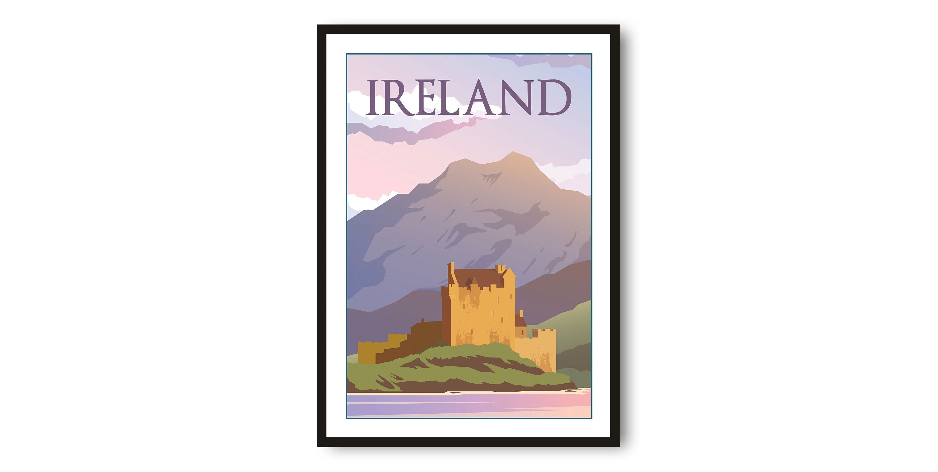 Ireland Travel Poster, Ireland Poster, Colourful Print, Unique Wall Art, Minimalist Home Décor, City A1/A2/A3/A4/A5