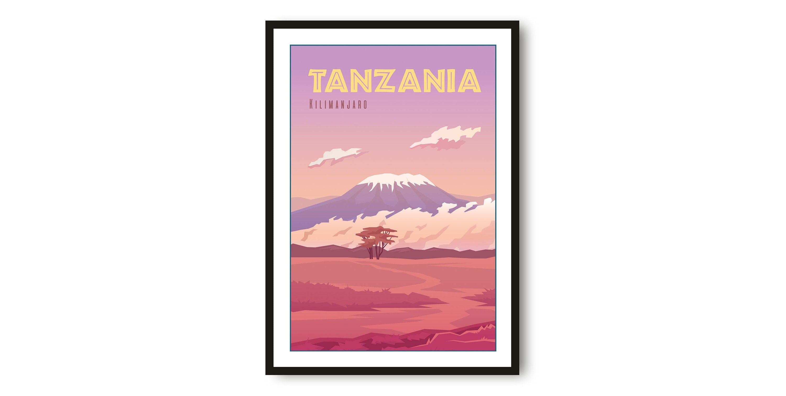Tanzania Travel Poster, Kilimanjaro Poster, Colourful Print, Unique Wall Art, Minimalist Home Décor, City A1/A2/A3/A4/A5