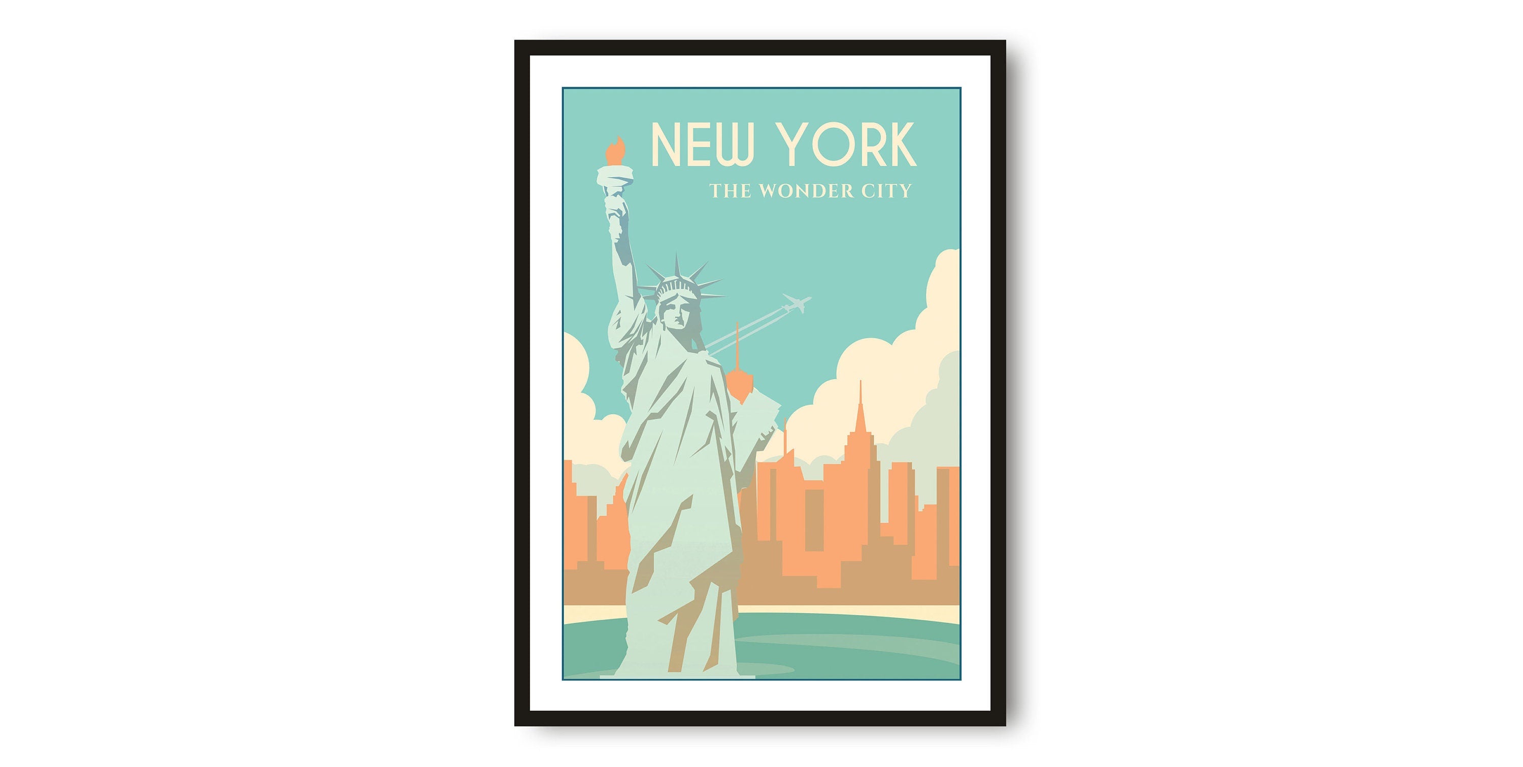 New York Travel Poster, New York Poster, Colourful Print, Unique Wall Art, Minimalist Home Décor, City A1/A2/A3/A4/A5