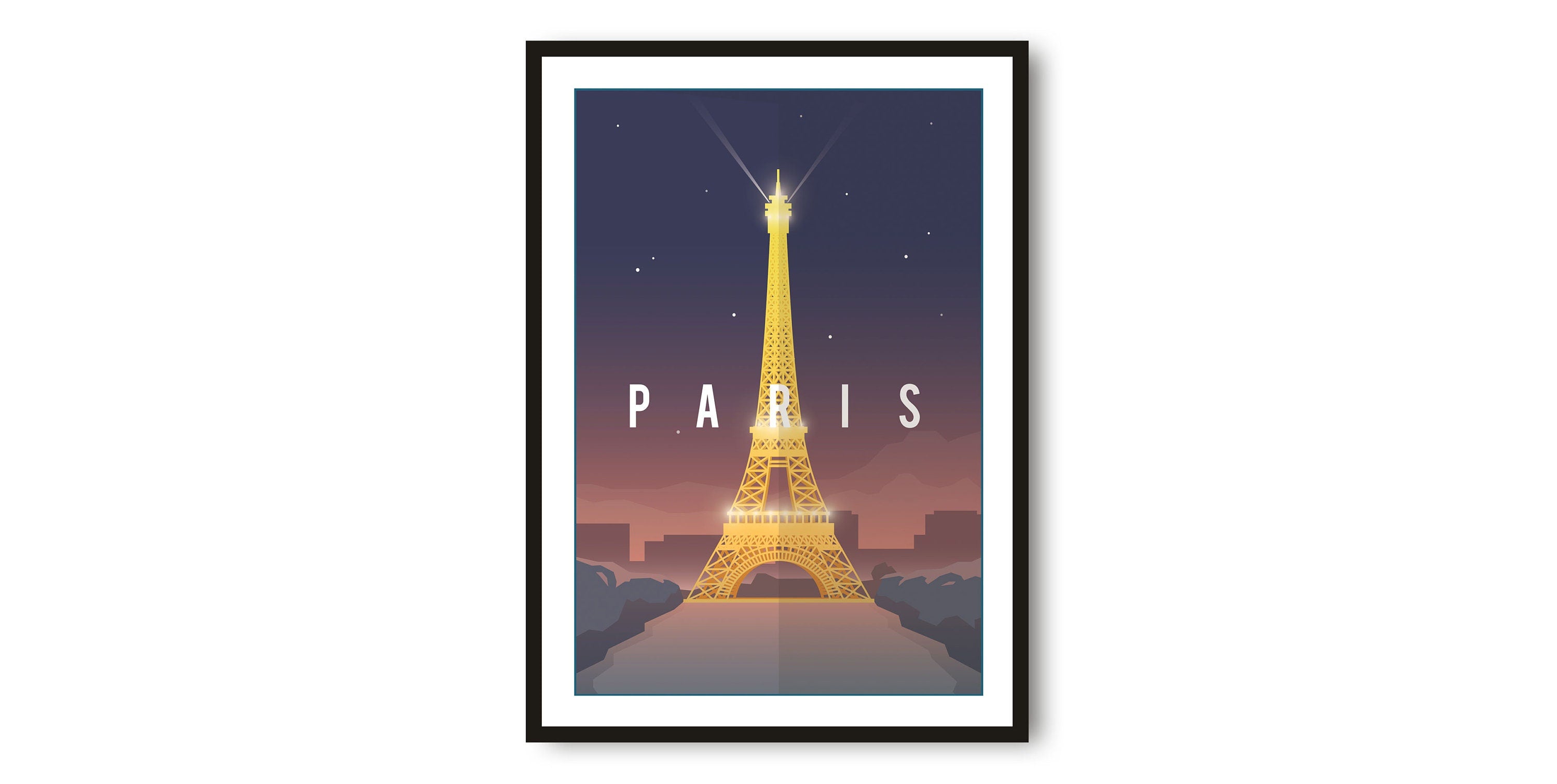 Paris Travel Poster, France Poster, Colourful Print, Unique Wall Art, Minimalist Home Décor, City A1/A2/A3/A4/A5