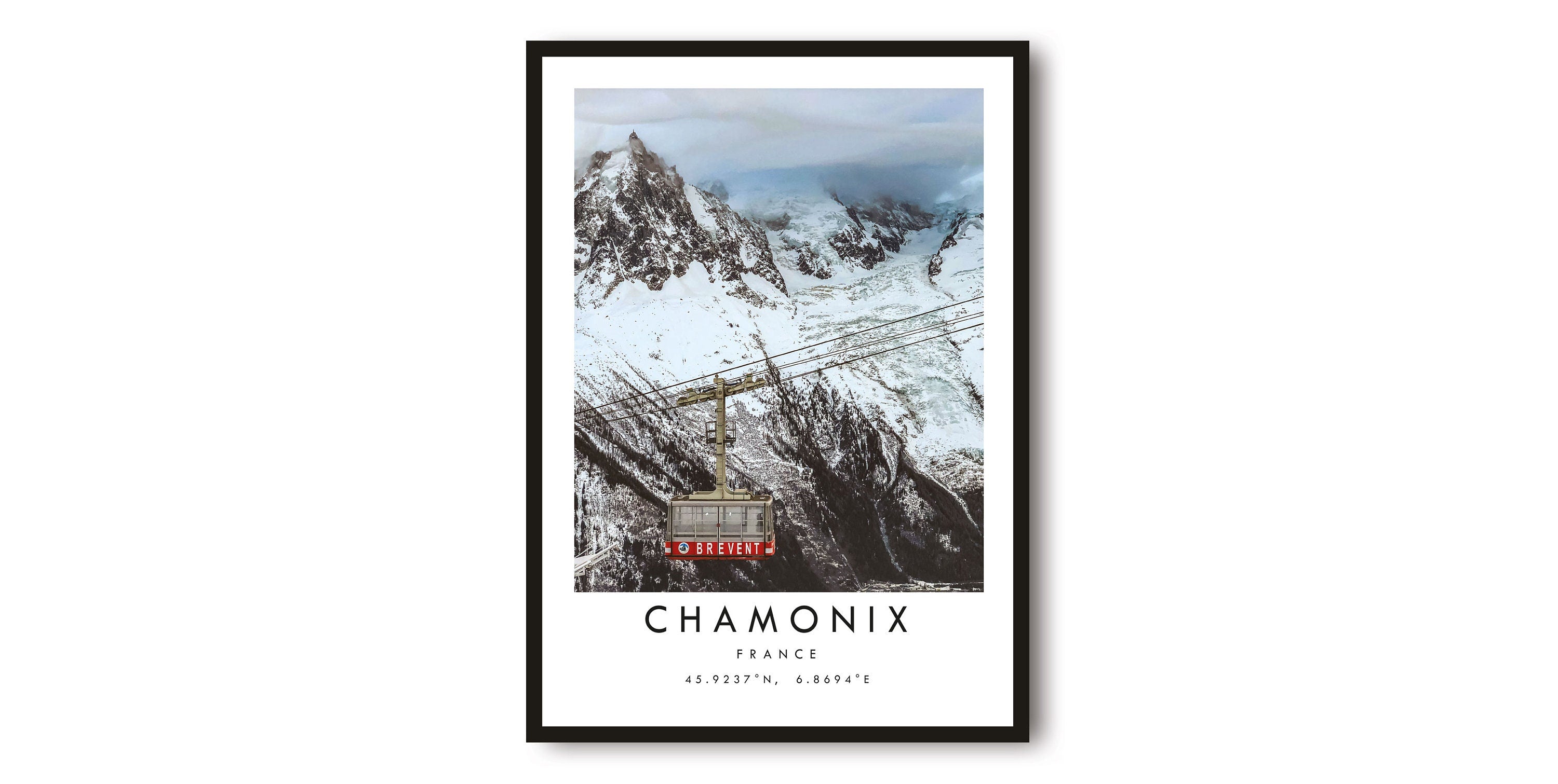 Chamonix Travel Print, France Poster, Black and White Print, Unique Wall Art, Minimalist Home Decor, City A1/A2/A3/A4/A5