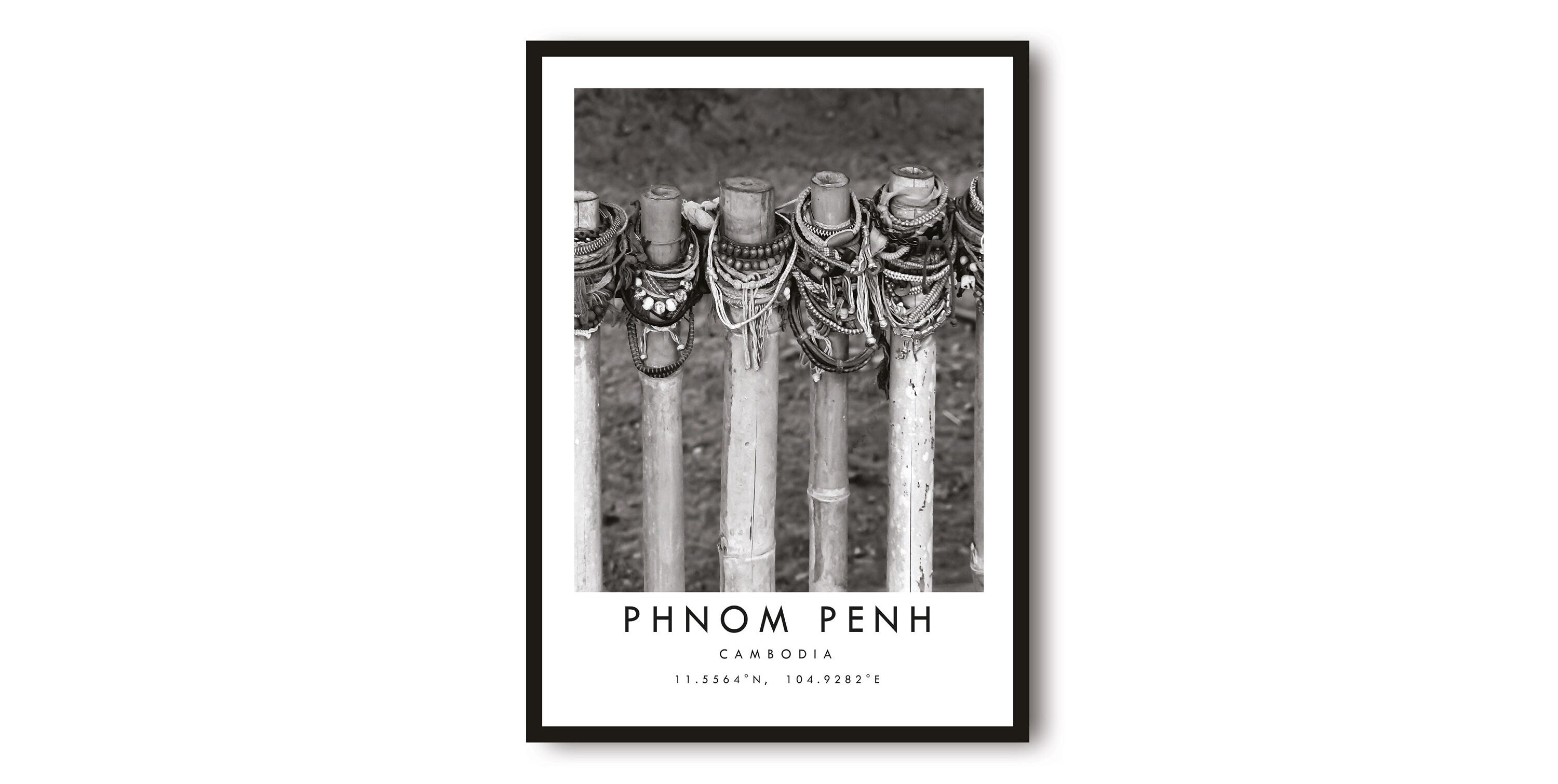 Phnom Penh Travel Print, Cambodia Poster, Black and White Print, Unique Wall Art, Minimalist Home Decor, City A1/A2/A3/A4/A5