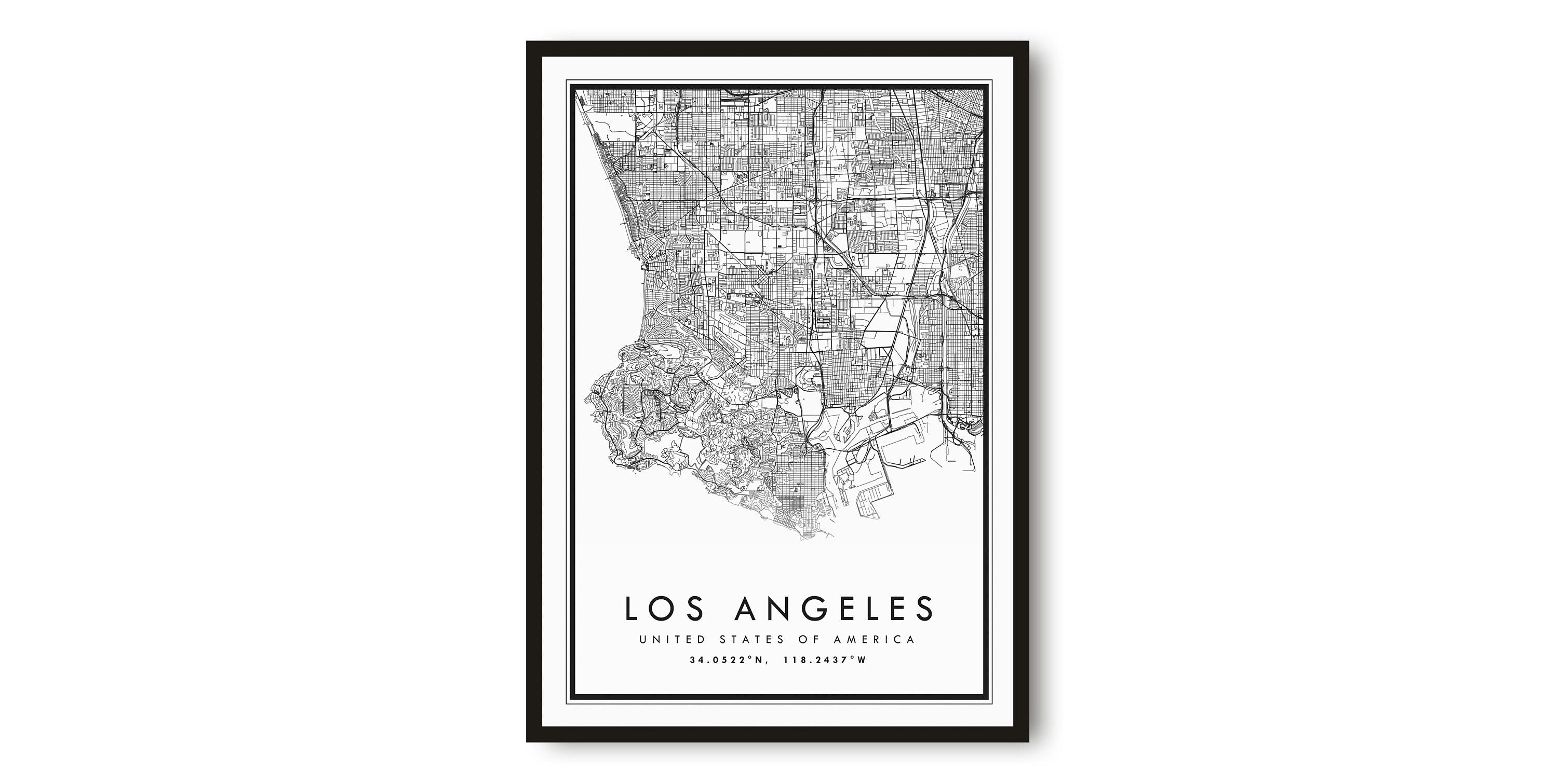 Los Angeles Map Print, Los Angeles Poster Print, Los Angeles City Map Print Minimalist, Prints of California, Custom Map A1/A2/A3/A4/A5