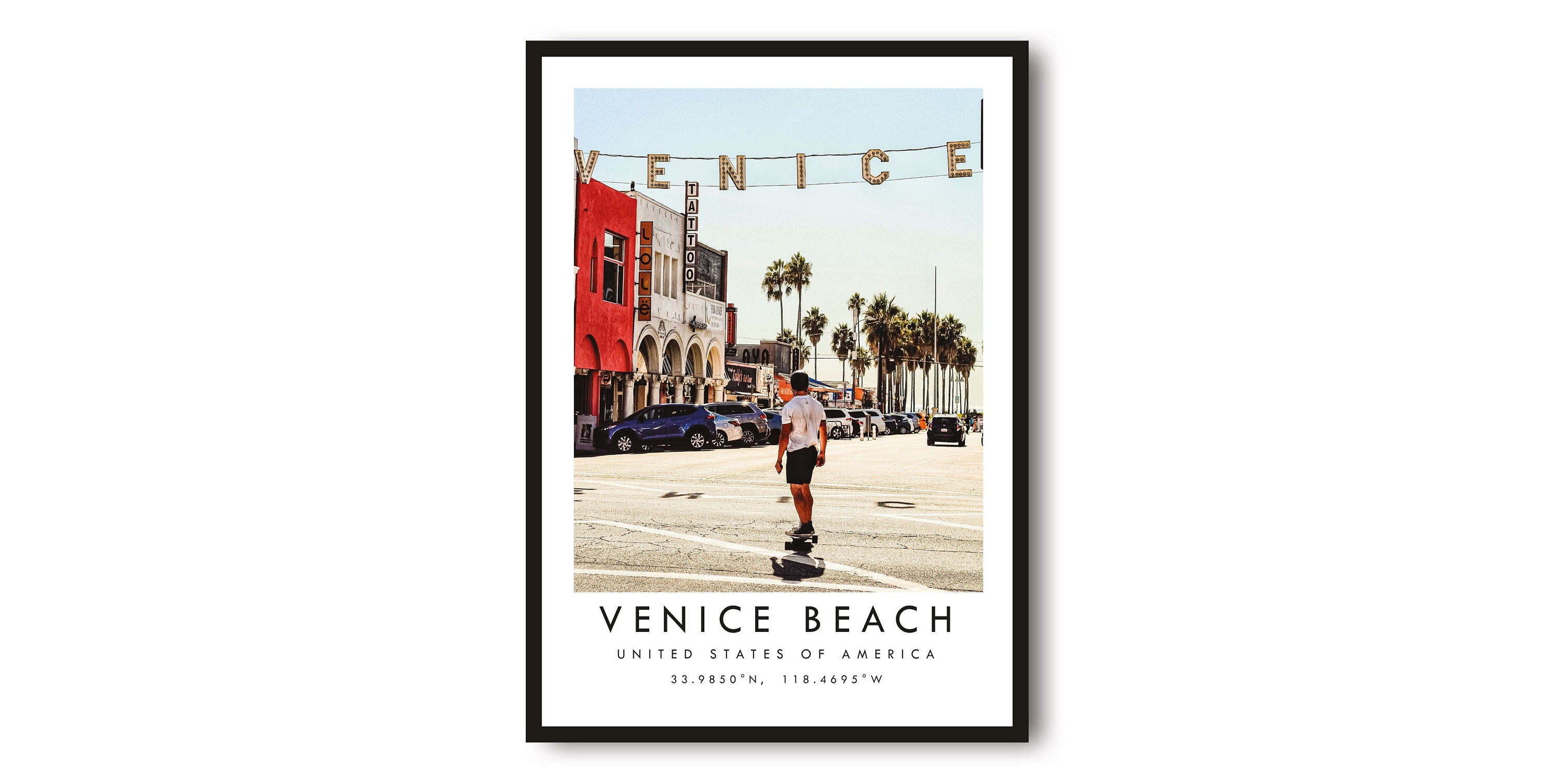 Venice Beach Travel Print, Los Angeles Poster, Unique Wallart Decor, Home Decor, California Popular Print A1/A2/A3/A4/A5