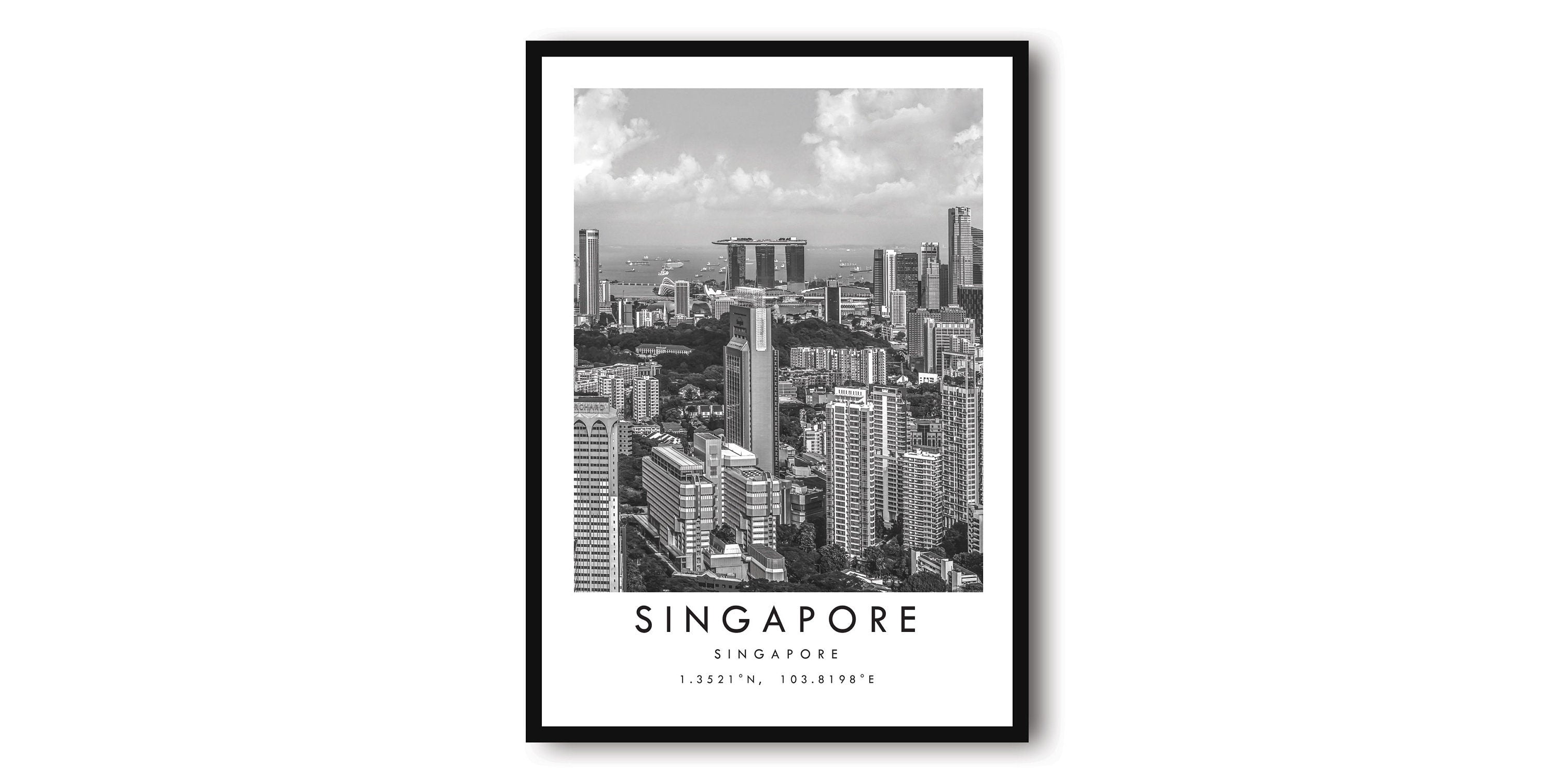 Singapore Travel Print, Singapore Poster Print, Singapore Wall Art Minimalist, Prints of Singapore, Popular Gift A1/A2/A3/A4/A5