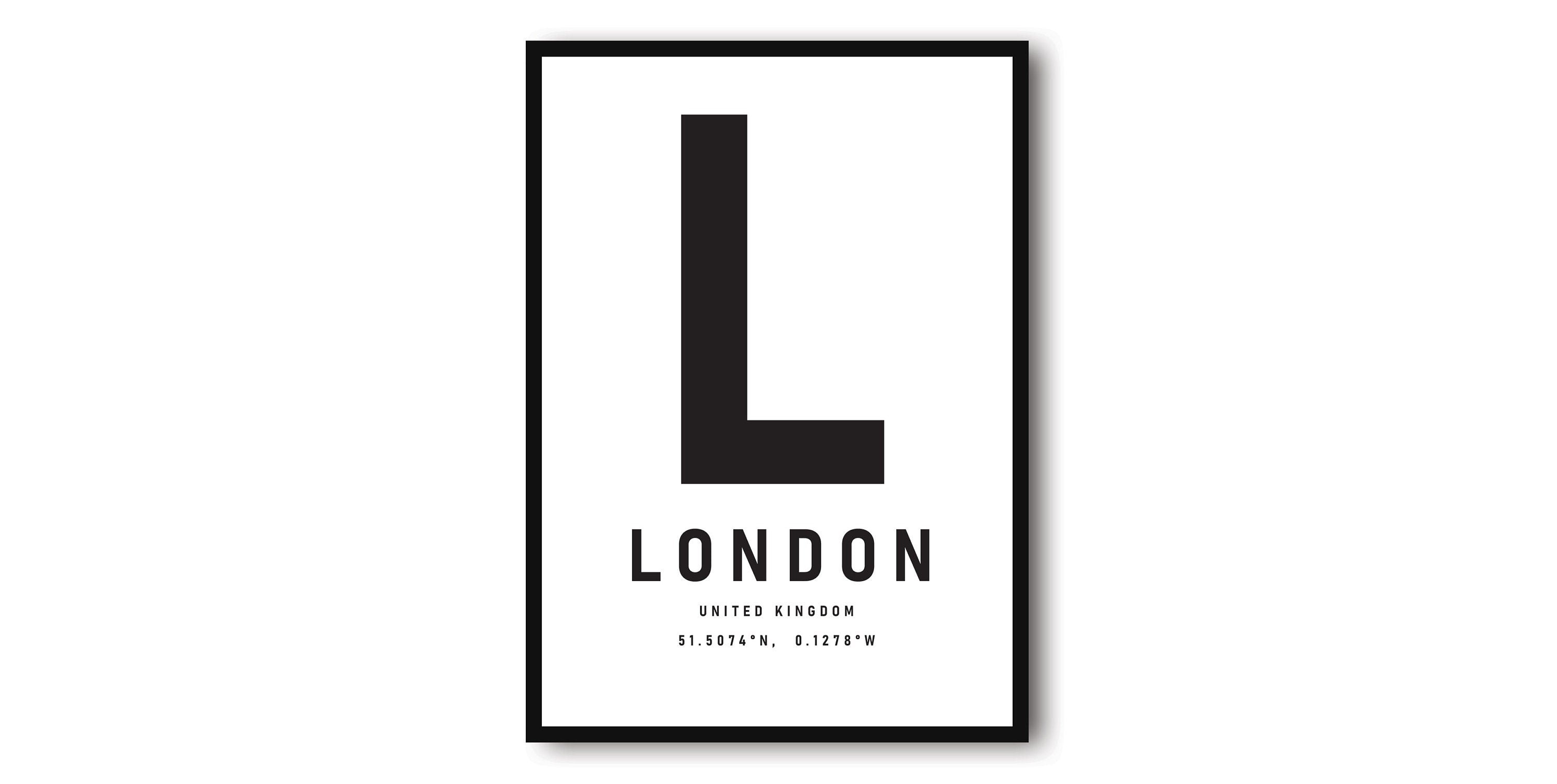 London Travel Print, United Kingdom Poster, Black and White Print, Unique Wall Art, Minimalist Home Decor, City A1/A2/A3/A4/A5