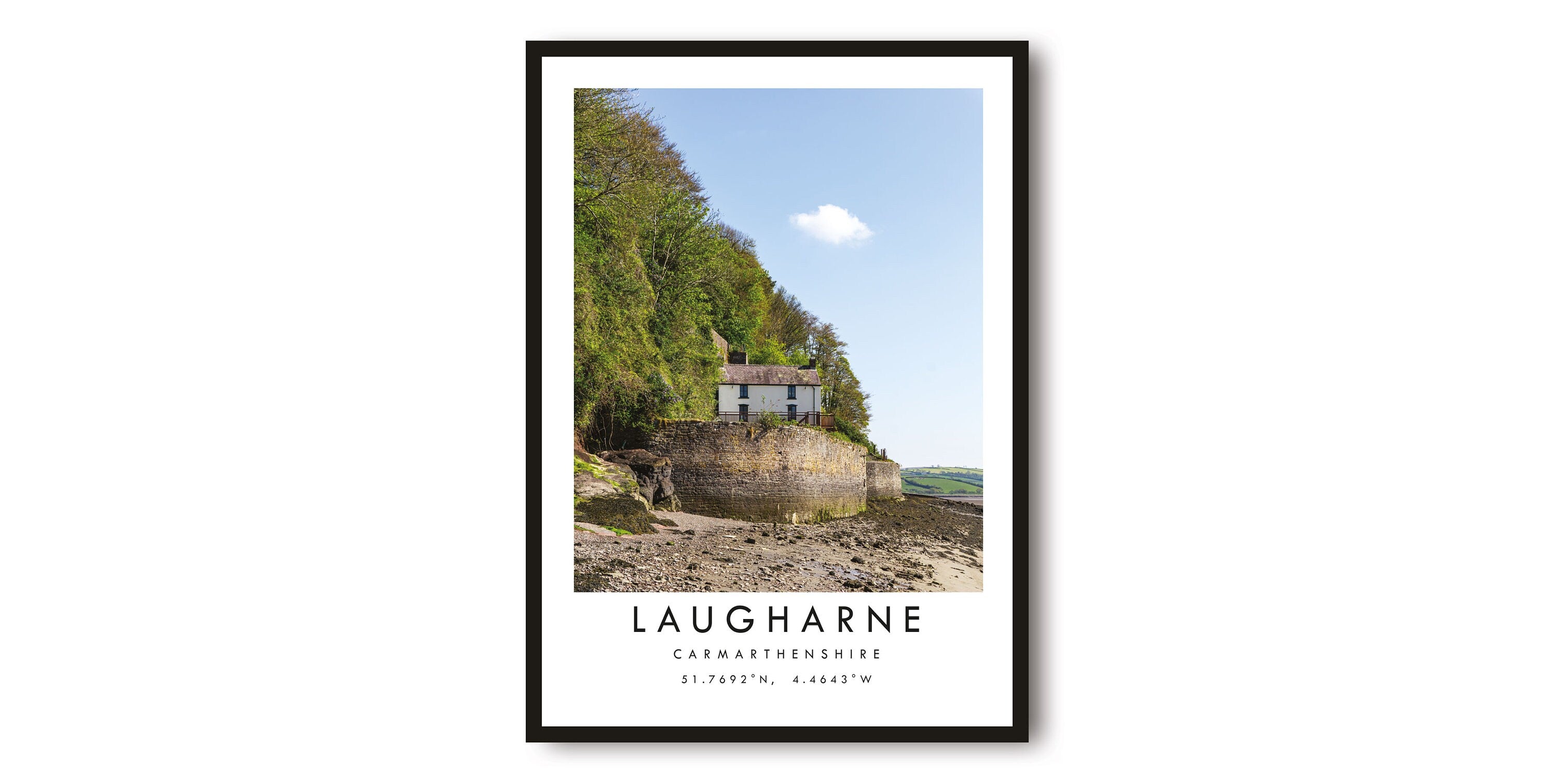 Laugharne Travel Print, Carmarthenshire Poster, Colour Print, Unique Wall Art, Minimalist Home Decor, City A1/A2/A3/A4/A5