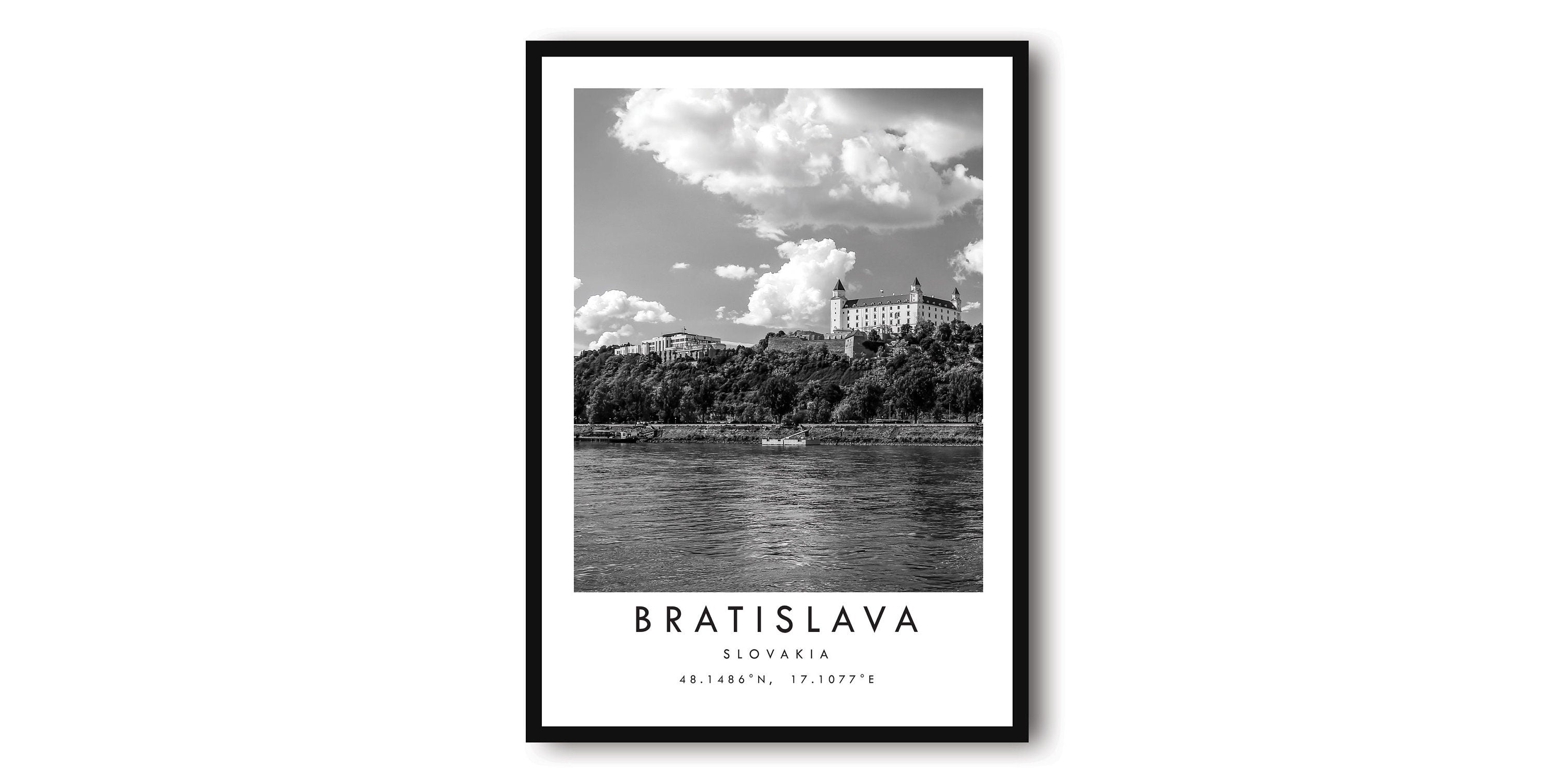 Bratislava Travel Print, Bratislava Poster, Unique Wallart Decor, Black and White Home Decor, Slovakia Minimalist Wallart A1/A2/A3/A4/A5