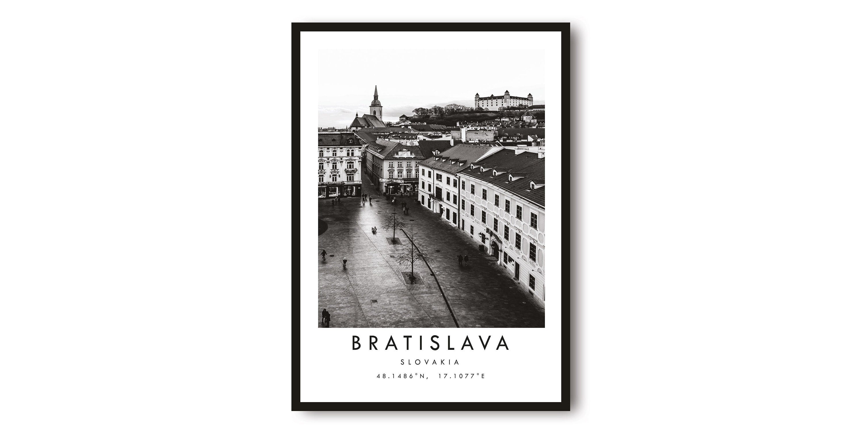 Bratislava Travel Print, Bratislava Poster, Unique Wallart Decor, Black and White Home Decor, Slovakia Minimalist Wallart A1/A2/A3/A4/A5