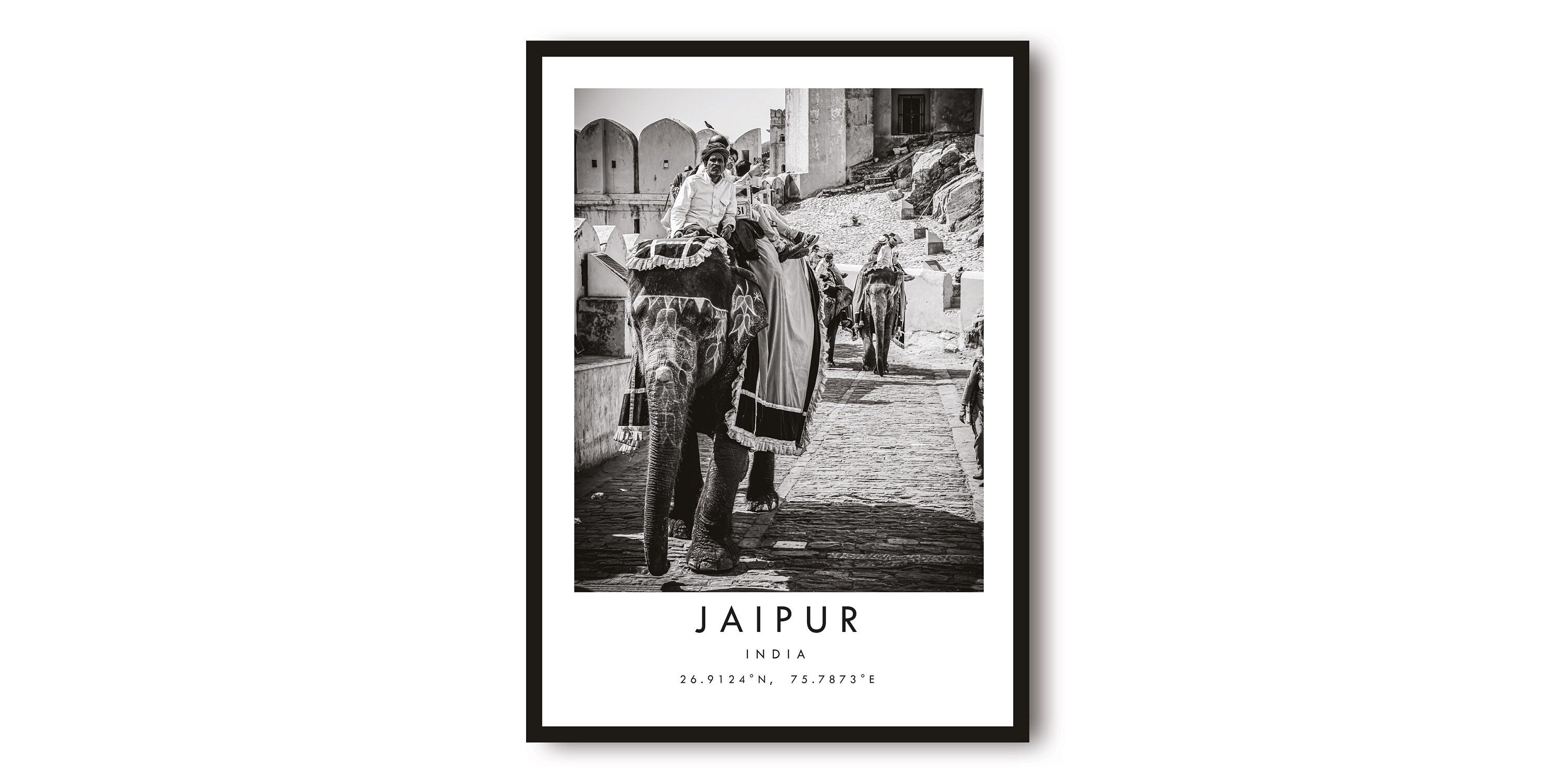 Jaipur Travel Print, India Poster, Black and White Print, Taj Mahal print, Minimalist Home Decor, City A1/A2/A3/A4/A5
