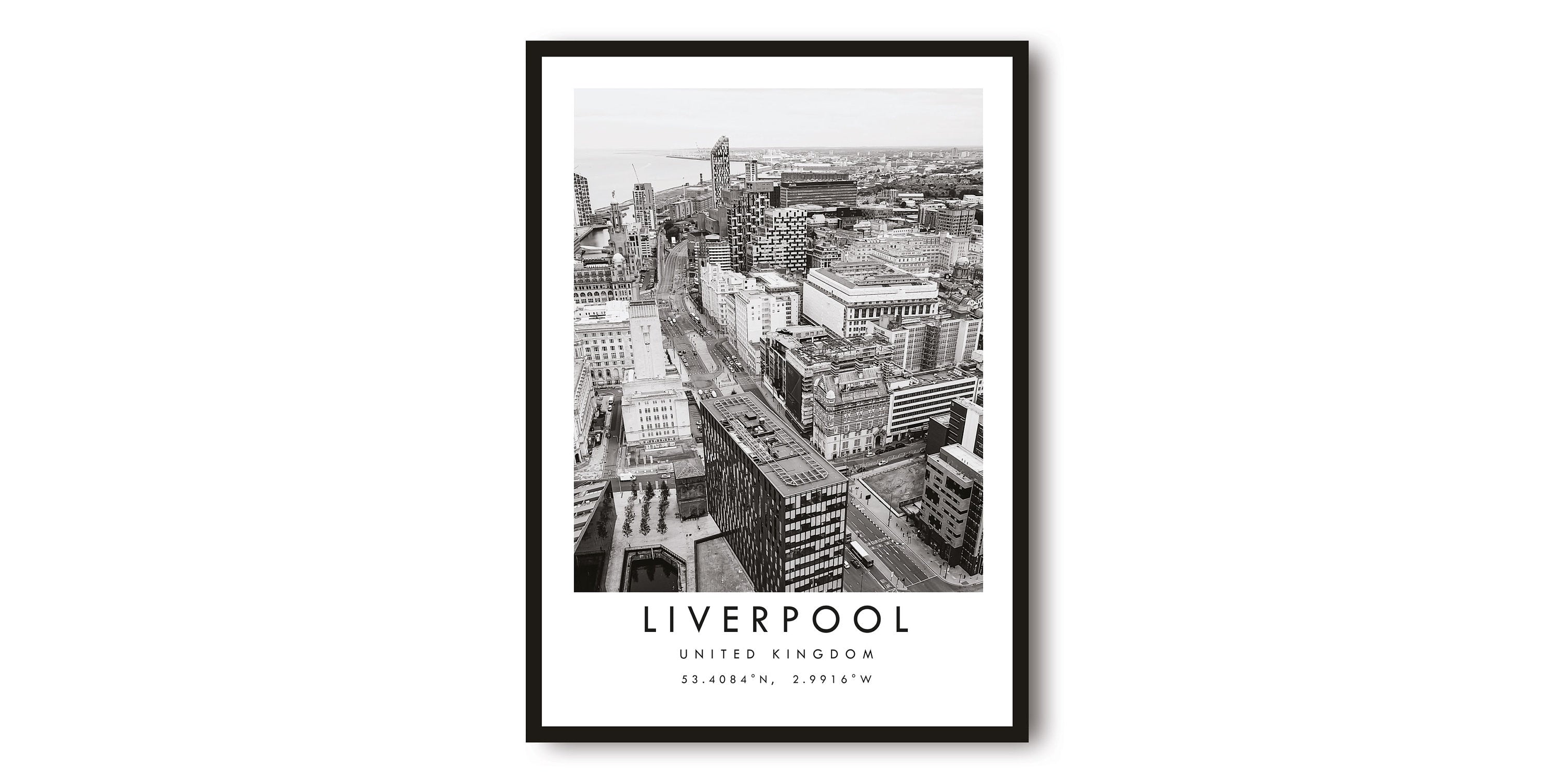 Liverpool Travel Print, Liverpool Poster, Unique Wallart Decor, Black and White Home Decor, England Liver, Popular Print A1/A2/A3/A4/A5