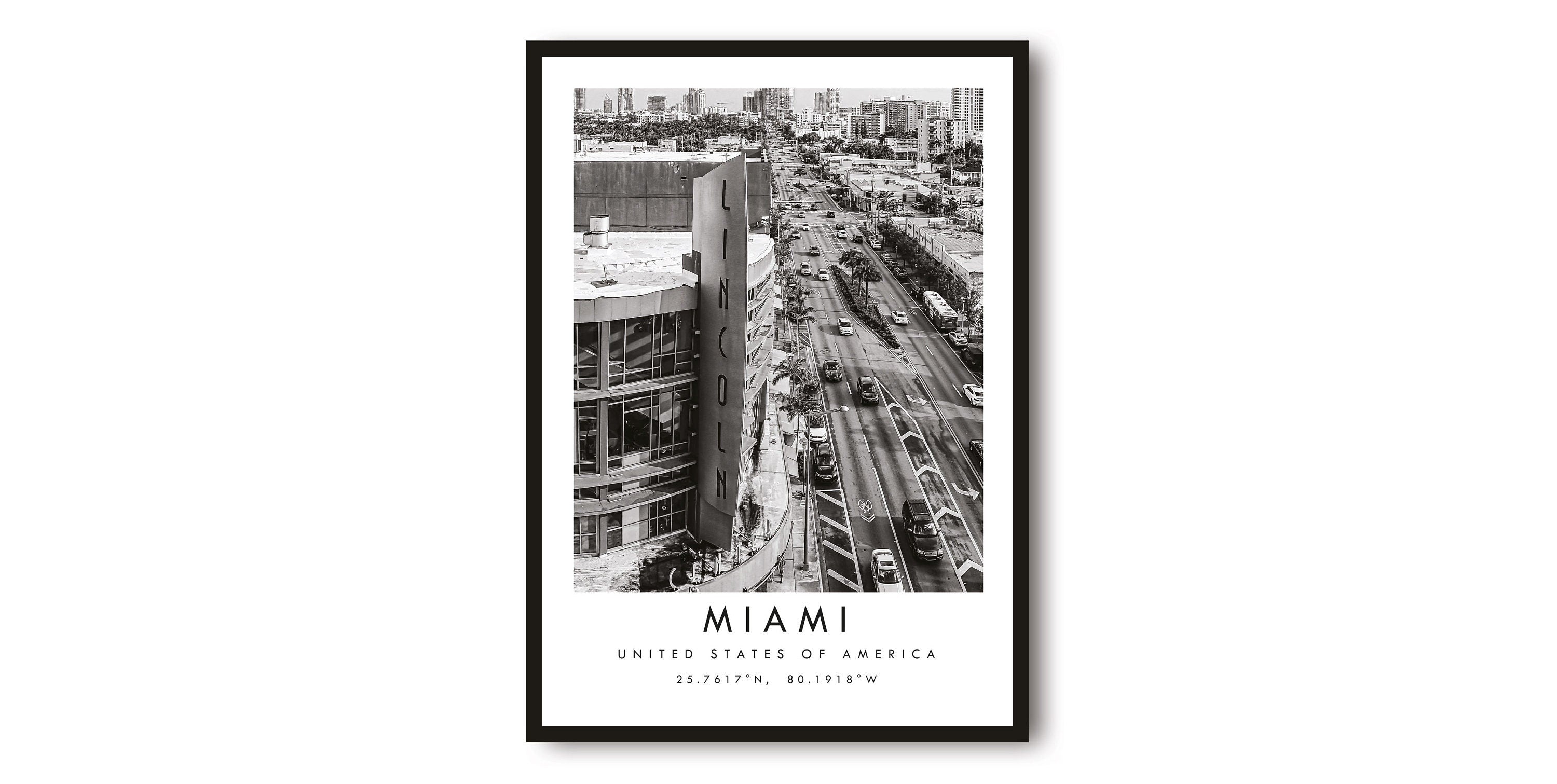 Miami Travel Print, Miami Poster Print, Miami Wall Art Minimalist, Miami Map Print, Prints of Miami Popular Print A1/A2/A3/A4/A5