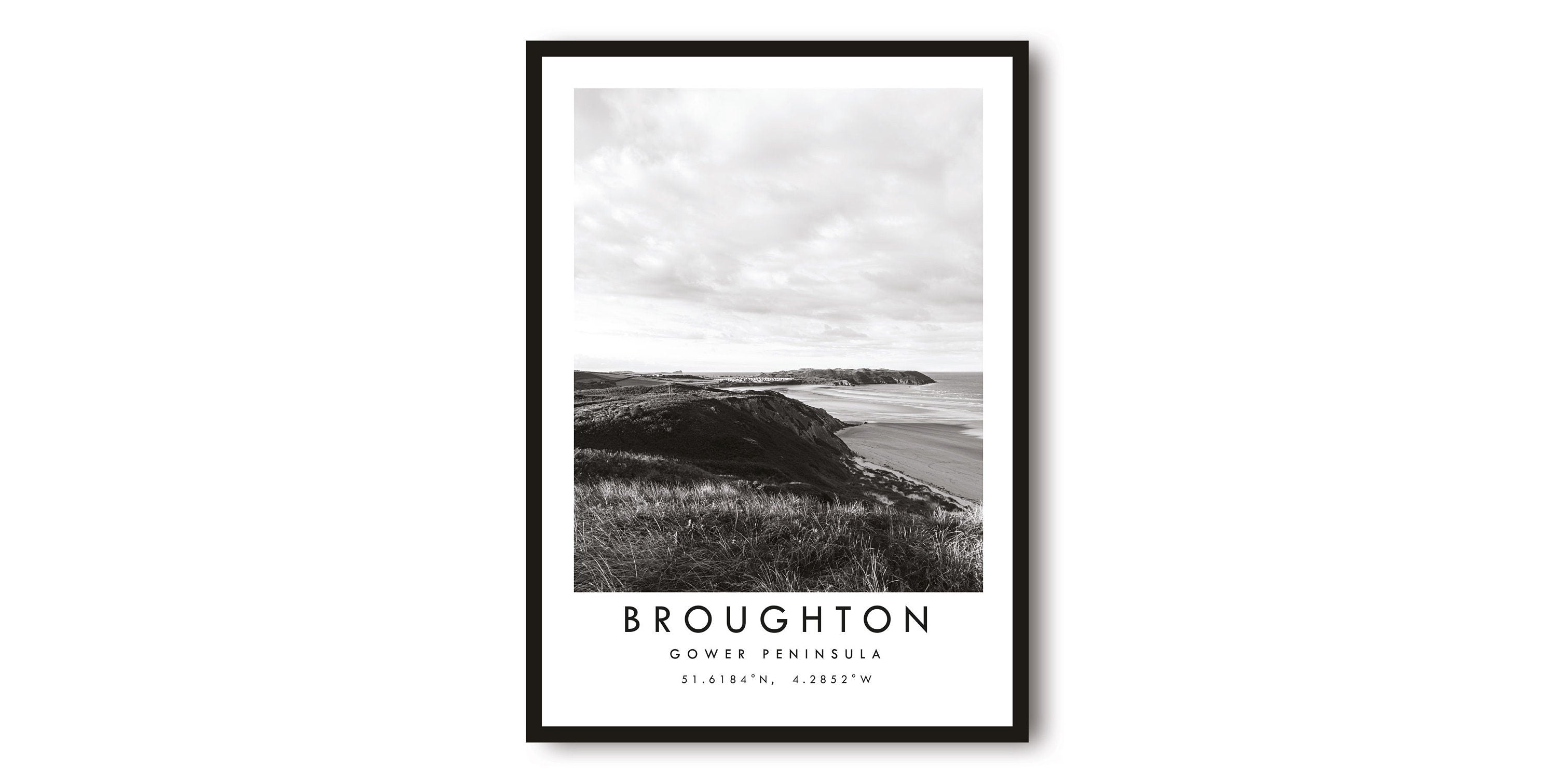 Broughton Gower Travel Print, Gower Peninsula Poster, Contemporary Print, Unique Wall Art, Minimalist Home Decor A1/A2/A3/A4/A5