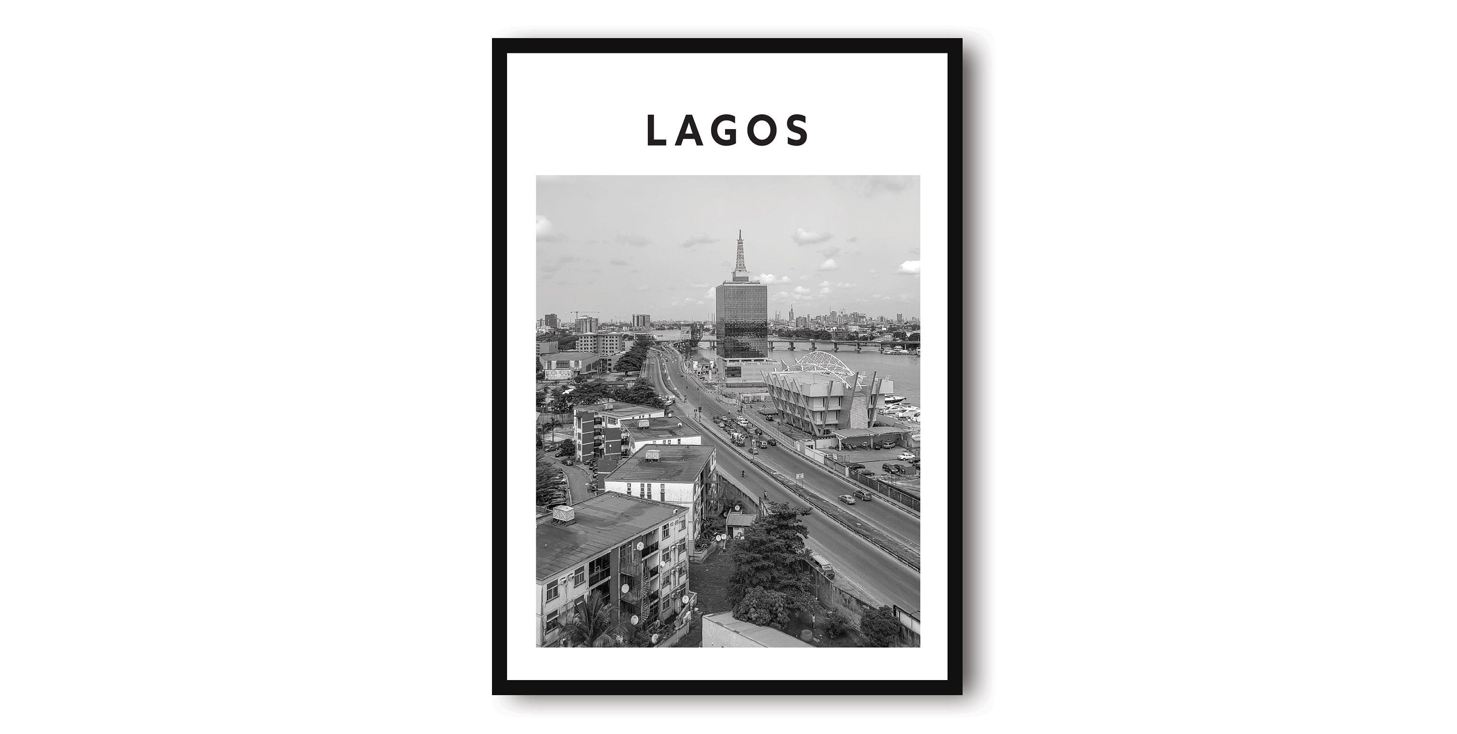 Lagos Travel Print, Nigeria Poster Print, Lagos Wall Art Minimalist, Nigeria Print, Prints of Lagos A1/A2/A3/A4/A5
