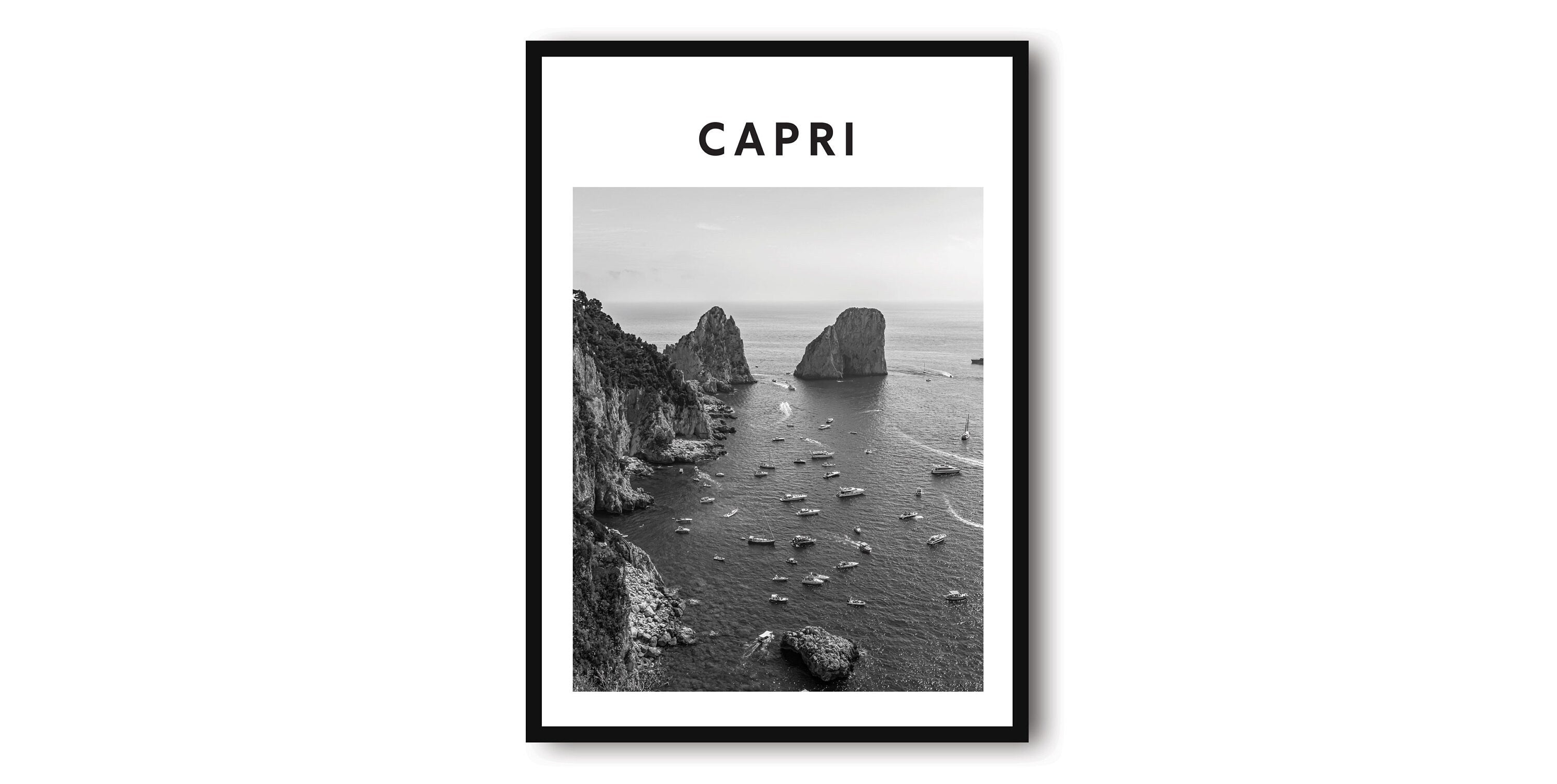 Capri Travel Print, Italy Poster, Unique Wallart Decor, Minimalist art, Home Decor, Popular Print A1/A2/A3/A4/A5