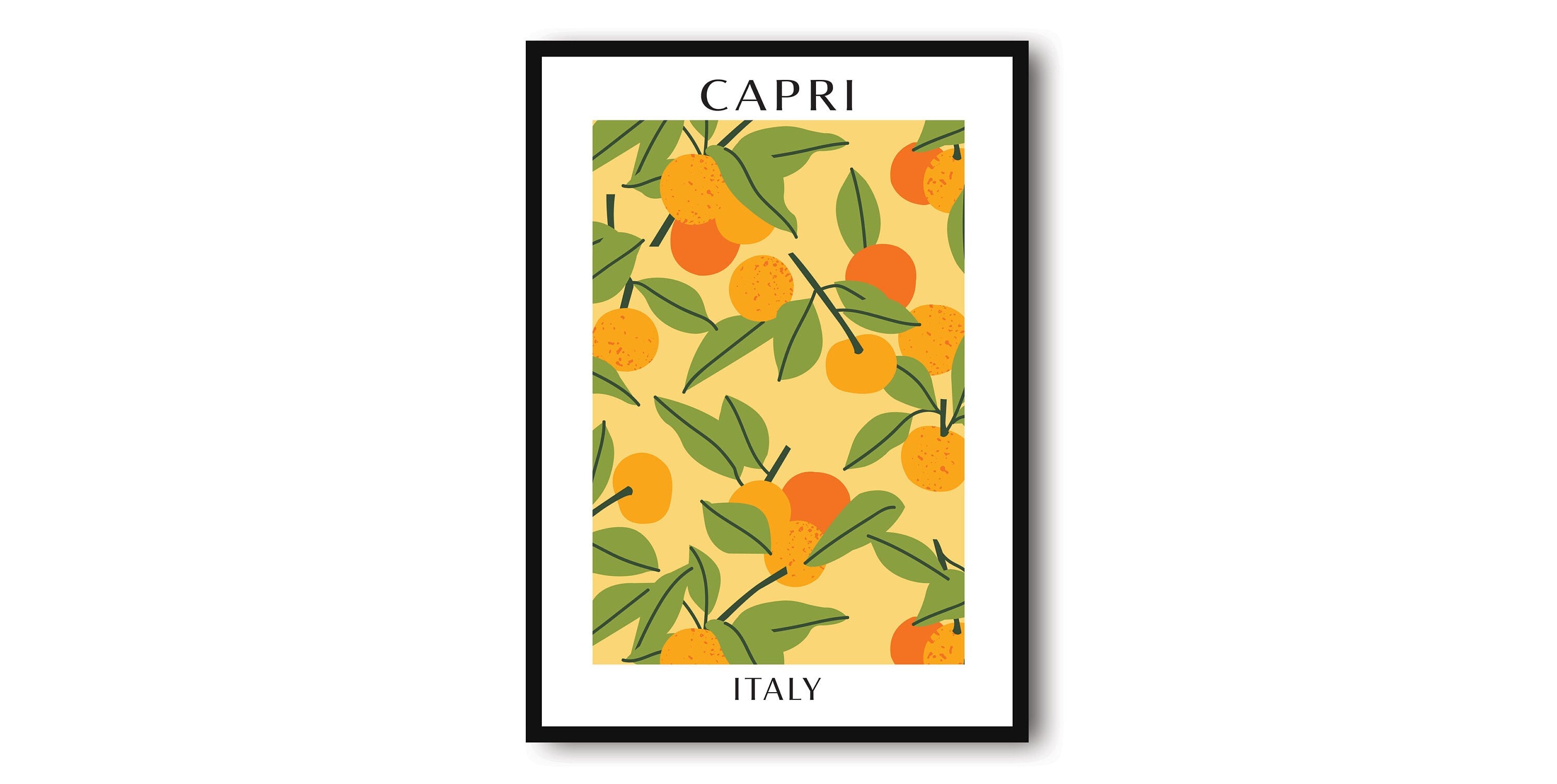 Capri Travel Poster, Abstract Fruit Poster, Plum Art Print, Capri Poster, Kitchen Fruit Poster, Pastel Kitchen Poster, Fruit Market