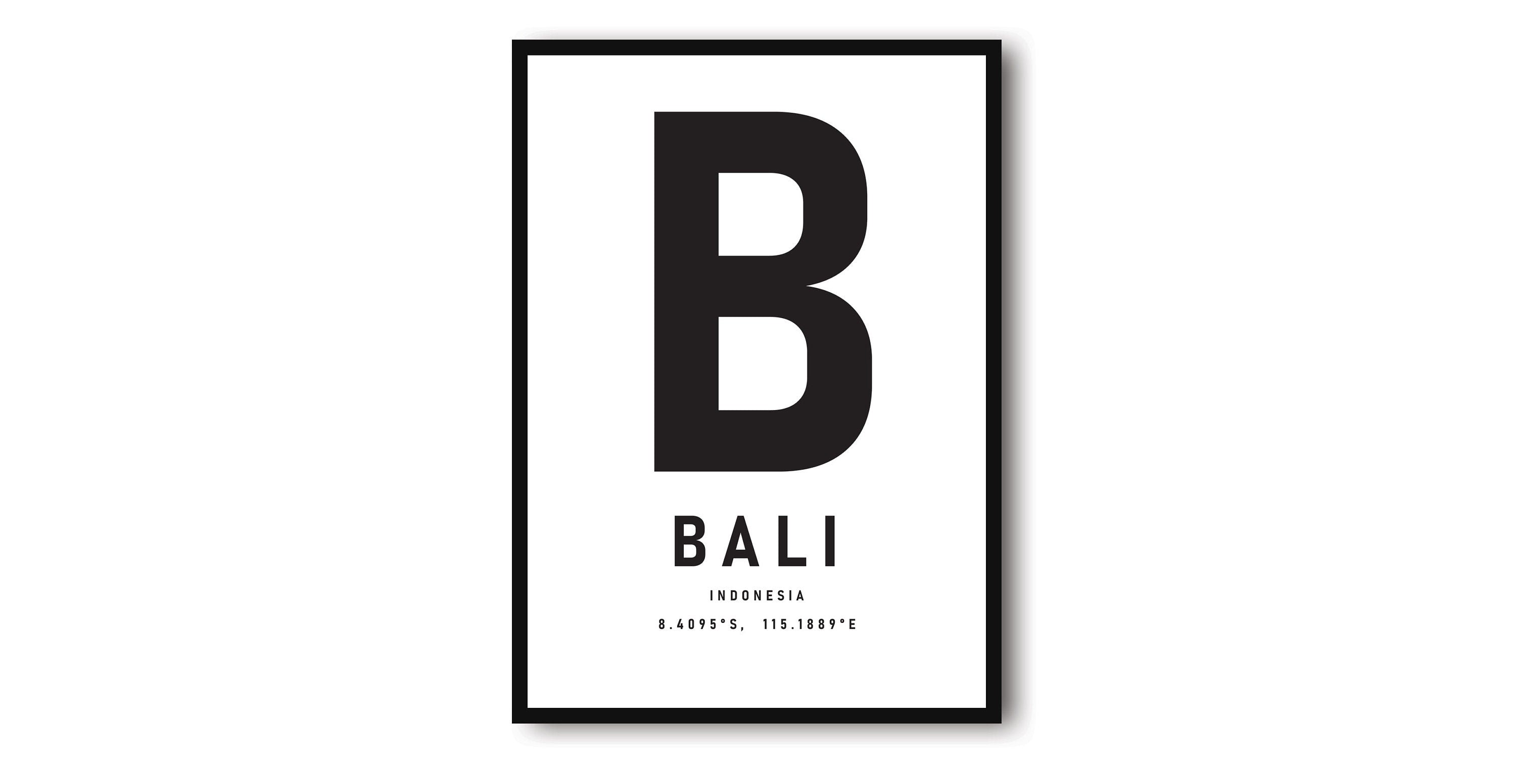 Bali Travel Print, Bali Poster, Black and White Print, Unique Wall Art, Minimalist Home Décor, City A1/A2/A3/A4/A5