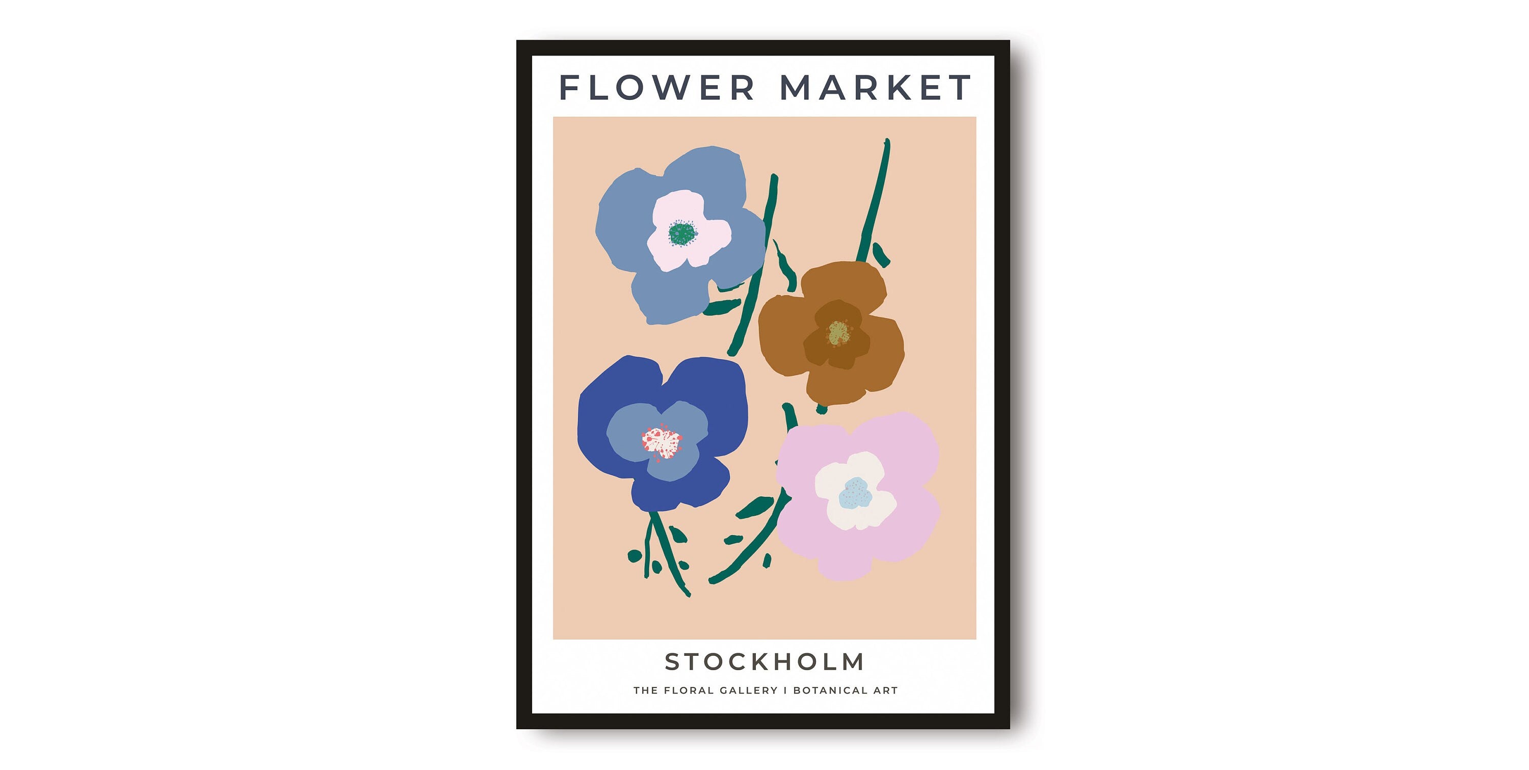 Stockholm Travel Poster, Abstract Flower Poster, Flower Art Print, Stockholm Poster, Kitchen Fruit Poster, Kitchen Poster, Flower Market