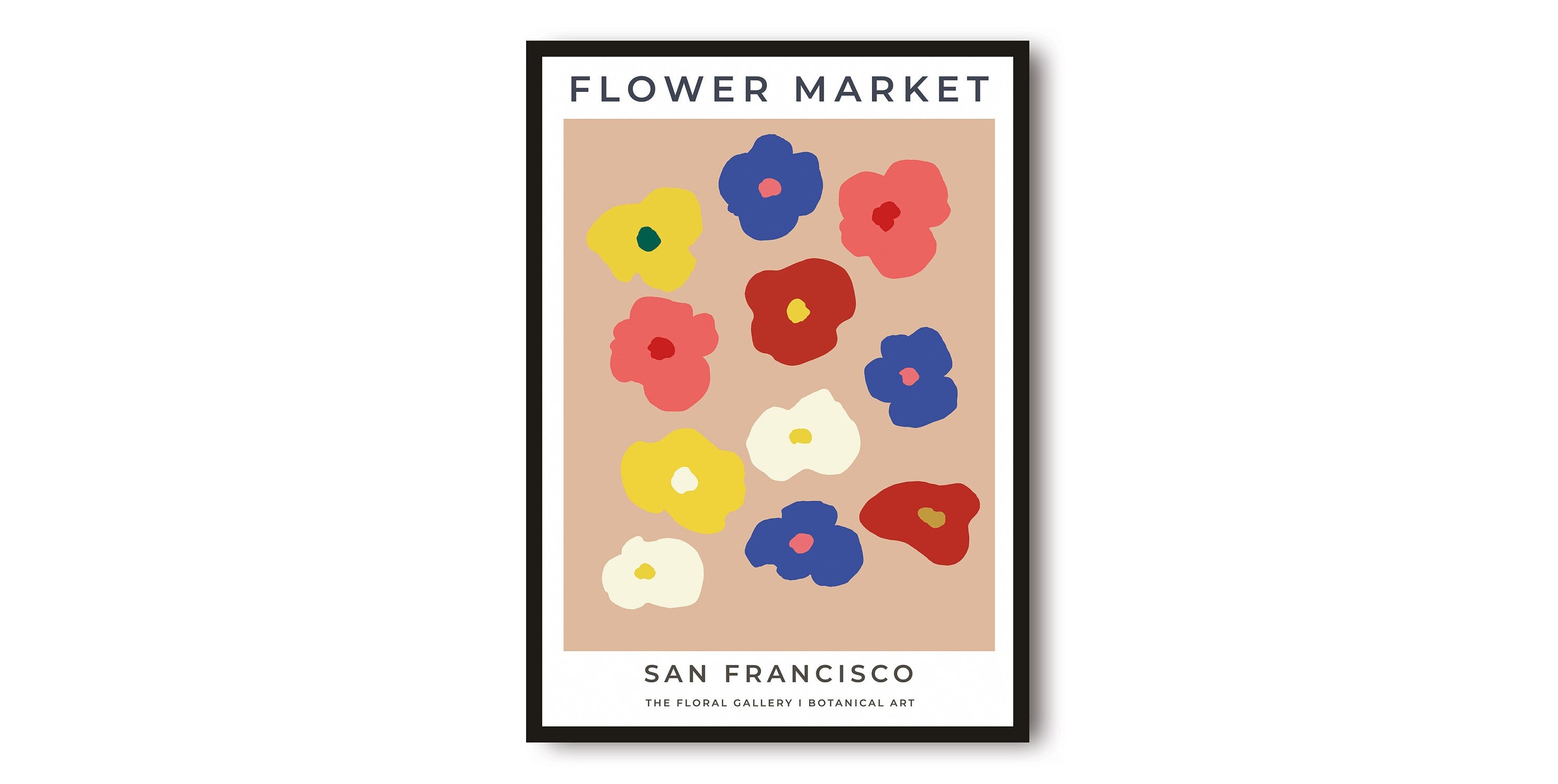 San Francisco Travel Poster, Abstract Flower Poster, Flower Art Print, Kitchen Fruit Poster, Kitchen Poster, Flower Market A1/A2/A3/A4/A5
