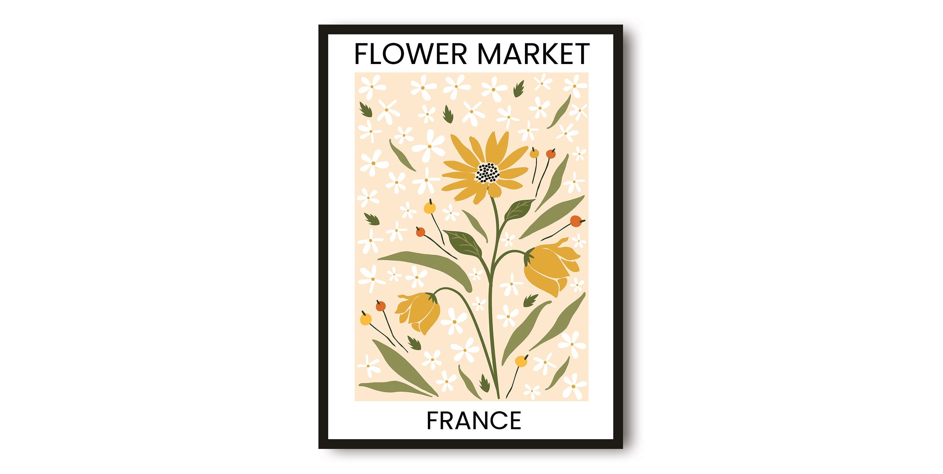 France Travel Poster, Abstract Flower Poster, Flower Art Print, France Poster, Kitchen Fruit Poster, Kitchen Poster, Flower Market