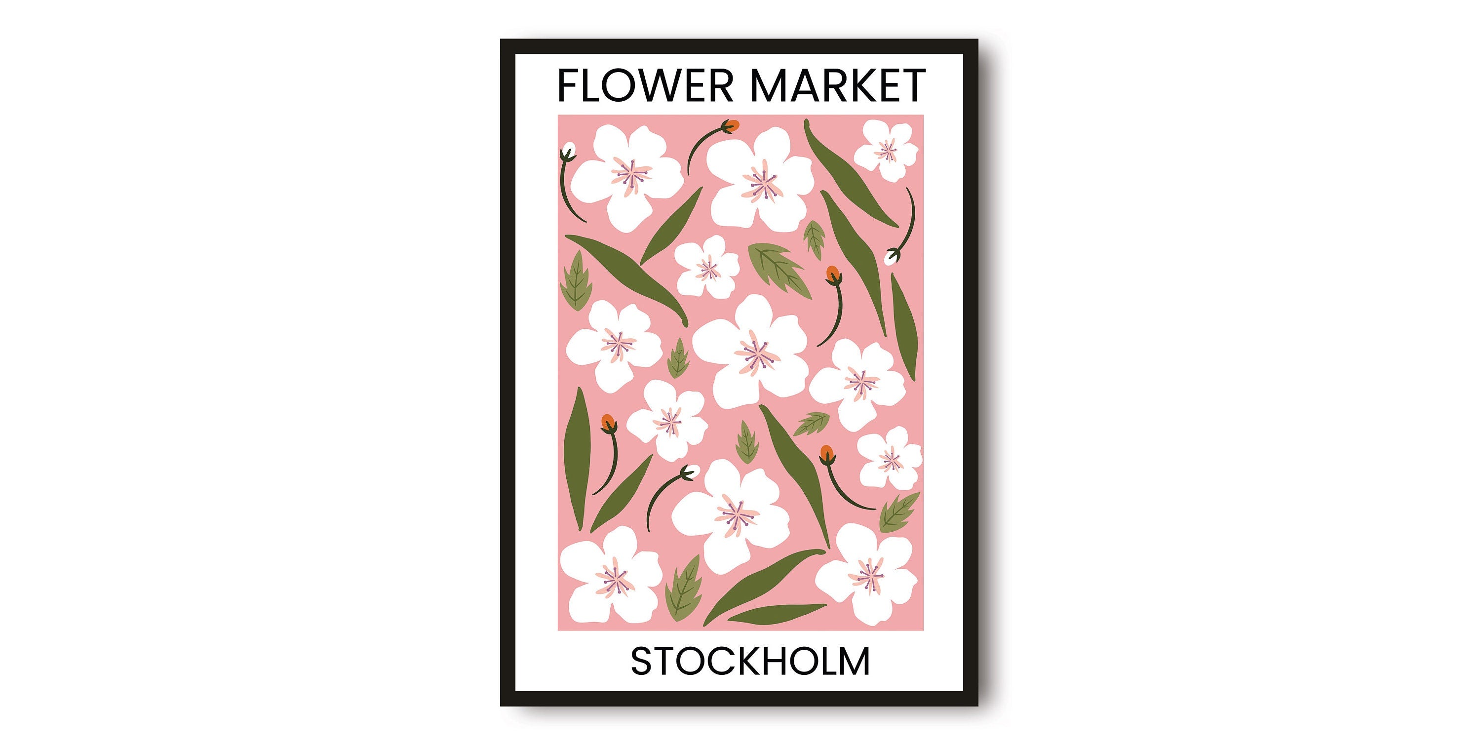 Stockholm Travel Poster, Abstract Flower Poster, Flower Art Print, Stockholm Poster, Kitchen Fruit Poster, Kitchen Poster, Flower Market