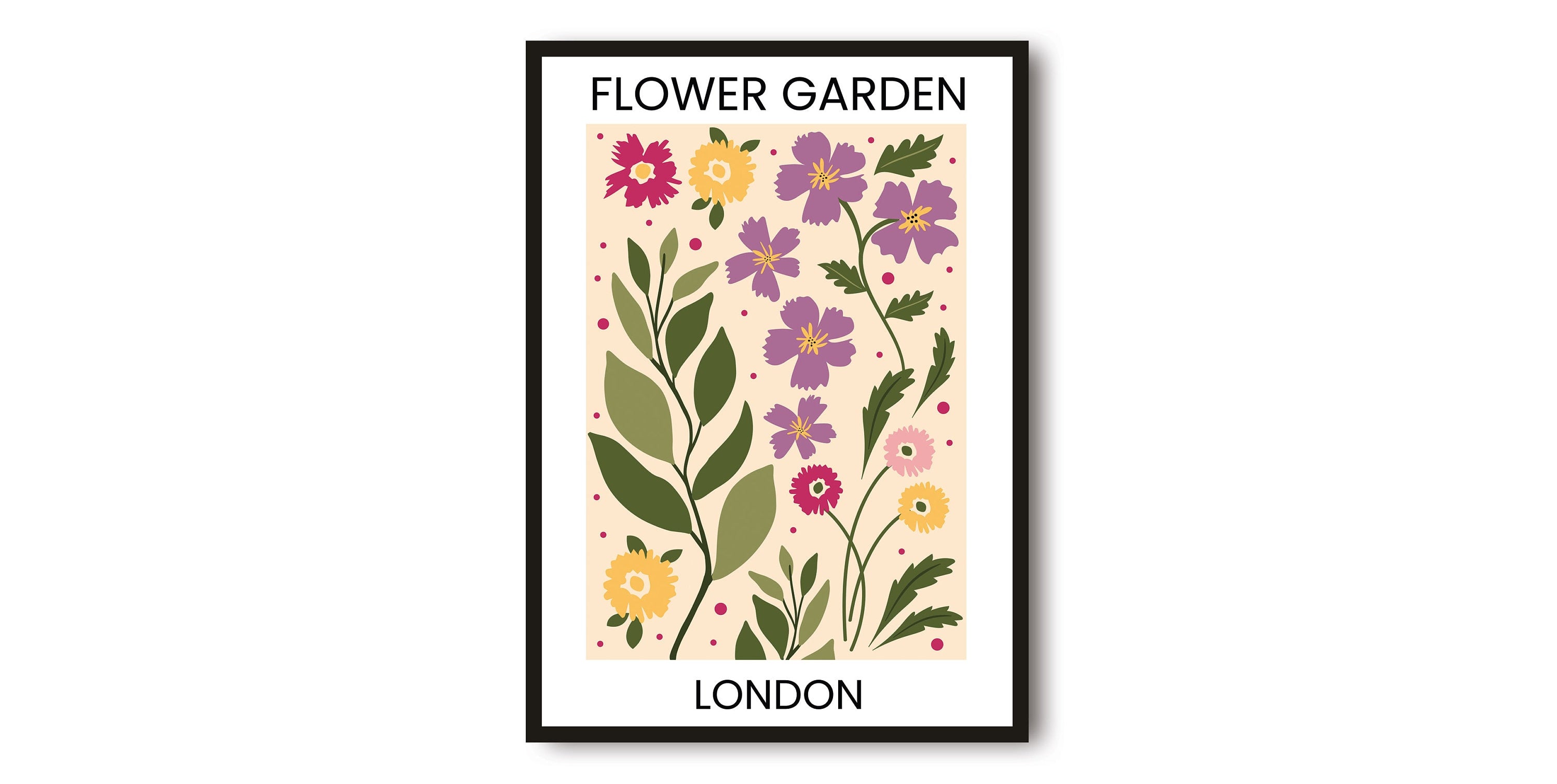 London Travel Poster, Abstract Flower Poster, Flower Art Print, London Poster, Kitchen Fruit Poster, Kitchen Poster, Flower Market