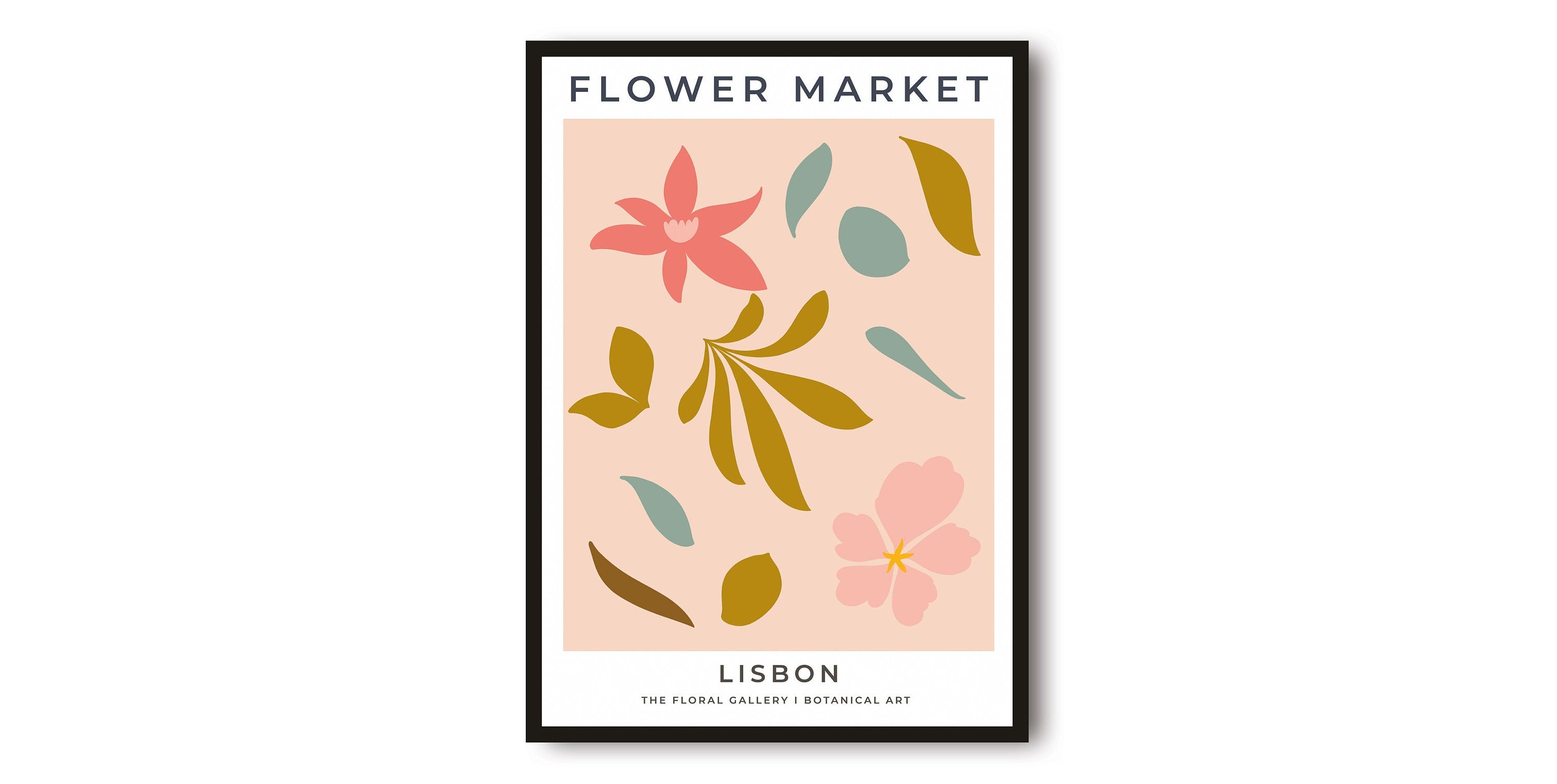 Lisbon Travel Poster, Abstract Flower Poster, Flower Art Print, Lisbon Poster, Kitchen Fruit Poster, Kitchen Poster, Flower Market