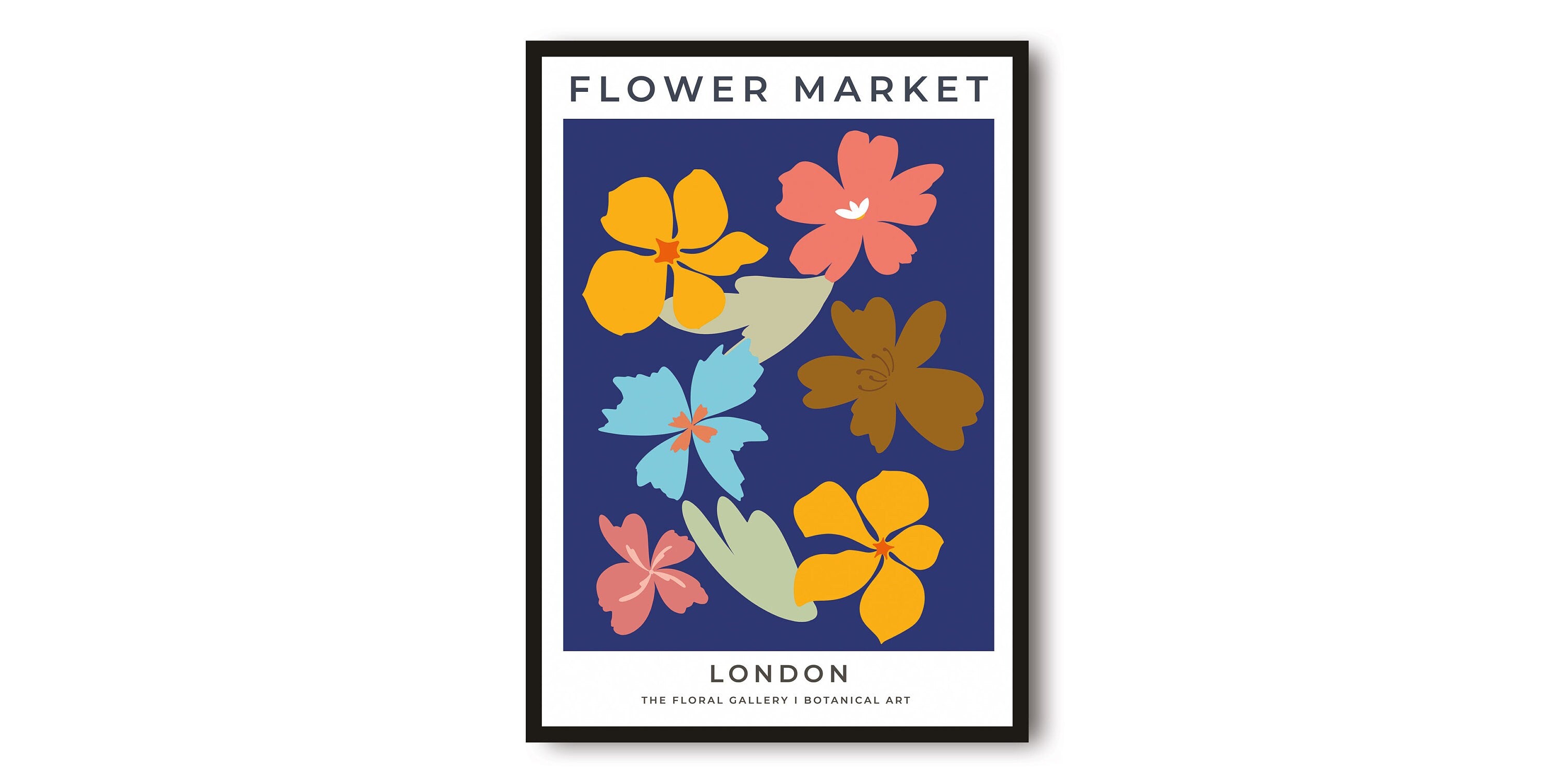 London Travel Poster, Abstract Flower Poster, Flower Art Print, London Poster, Kitchen Fruit Poster, Kitchen Poster, Flower Market