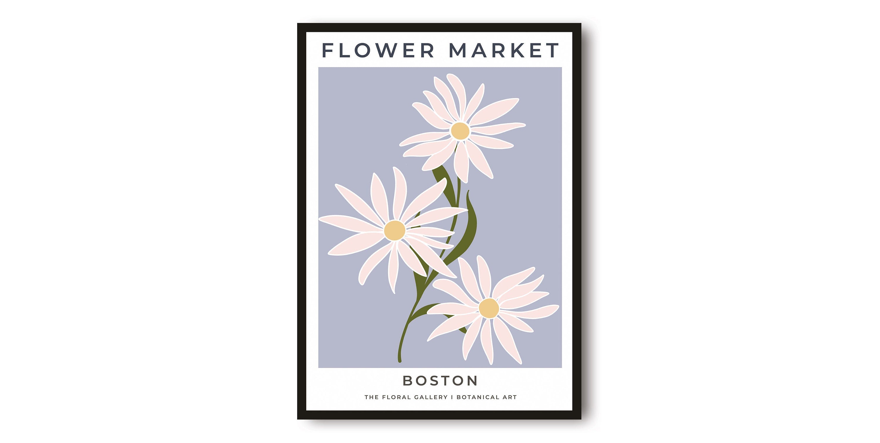 Boston Travel Poster, Abstract Flower Poster, Flower Art Print, Boston Poster, Kitchen Fruit Poster, Kitchen Poster, Flower Market